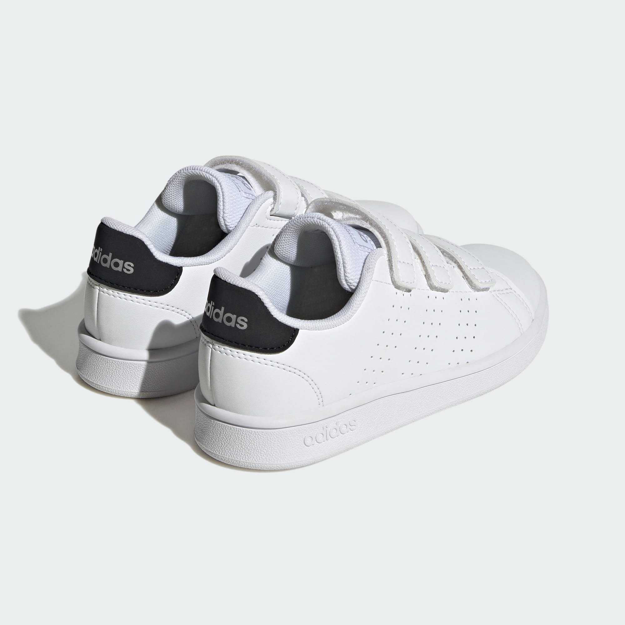 COURT LIFESTYLE ADVANTAGE SCHUH Sneaker White / / Core Sportswear Black adidas Cloud Metallic HOOK-AND-LOOP Silver