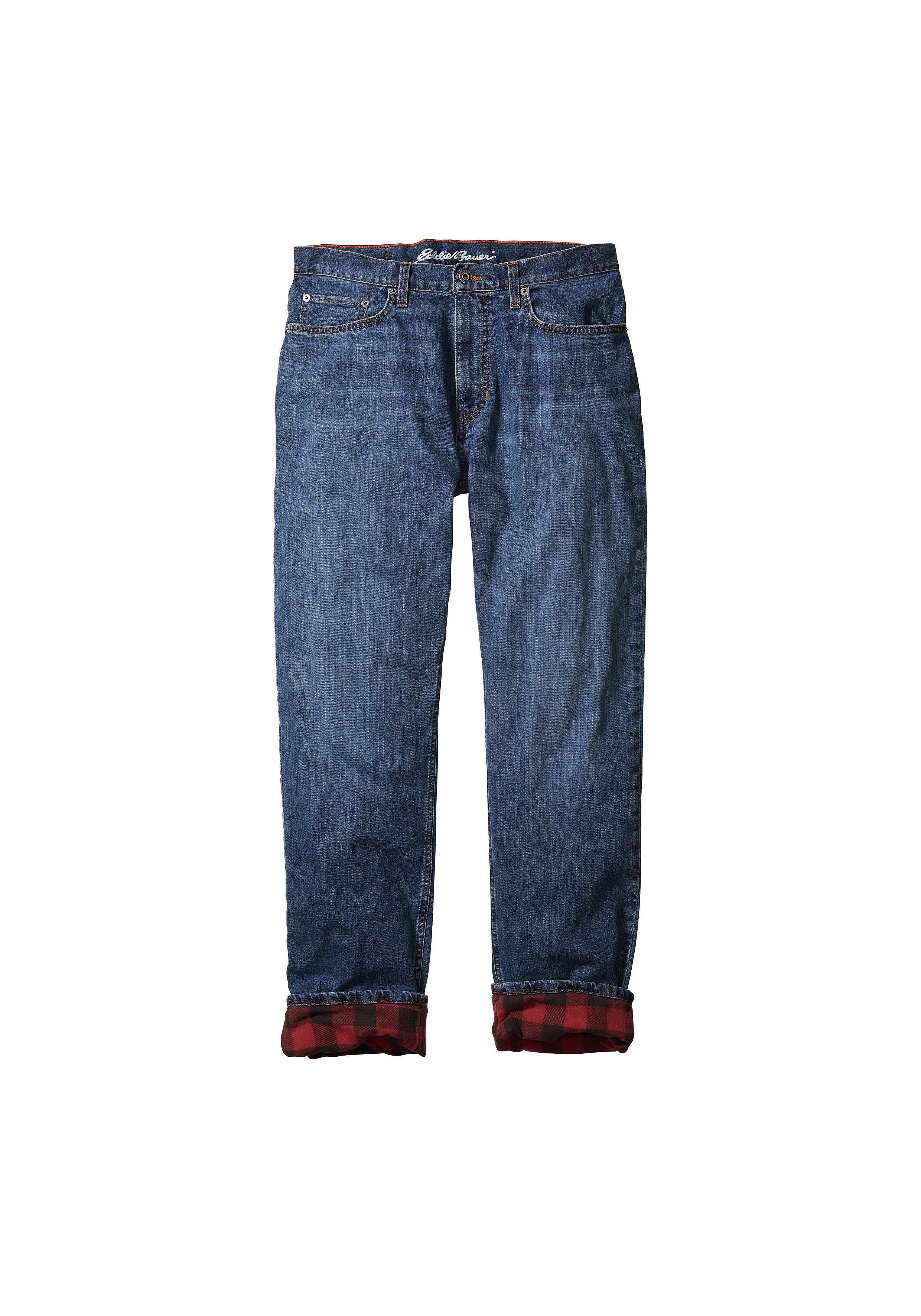 Flex 5-Pocket-Jeans mit Jeans Schwarzblau Bauer Eddie H2LOW Flanellfutter