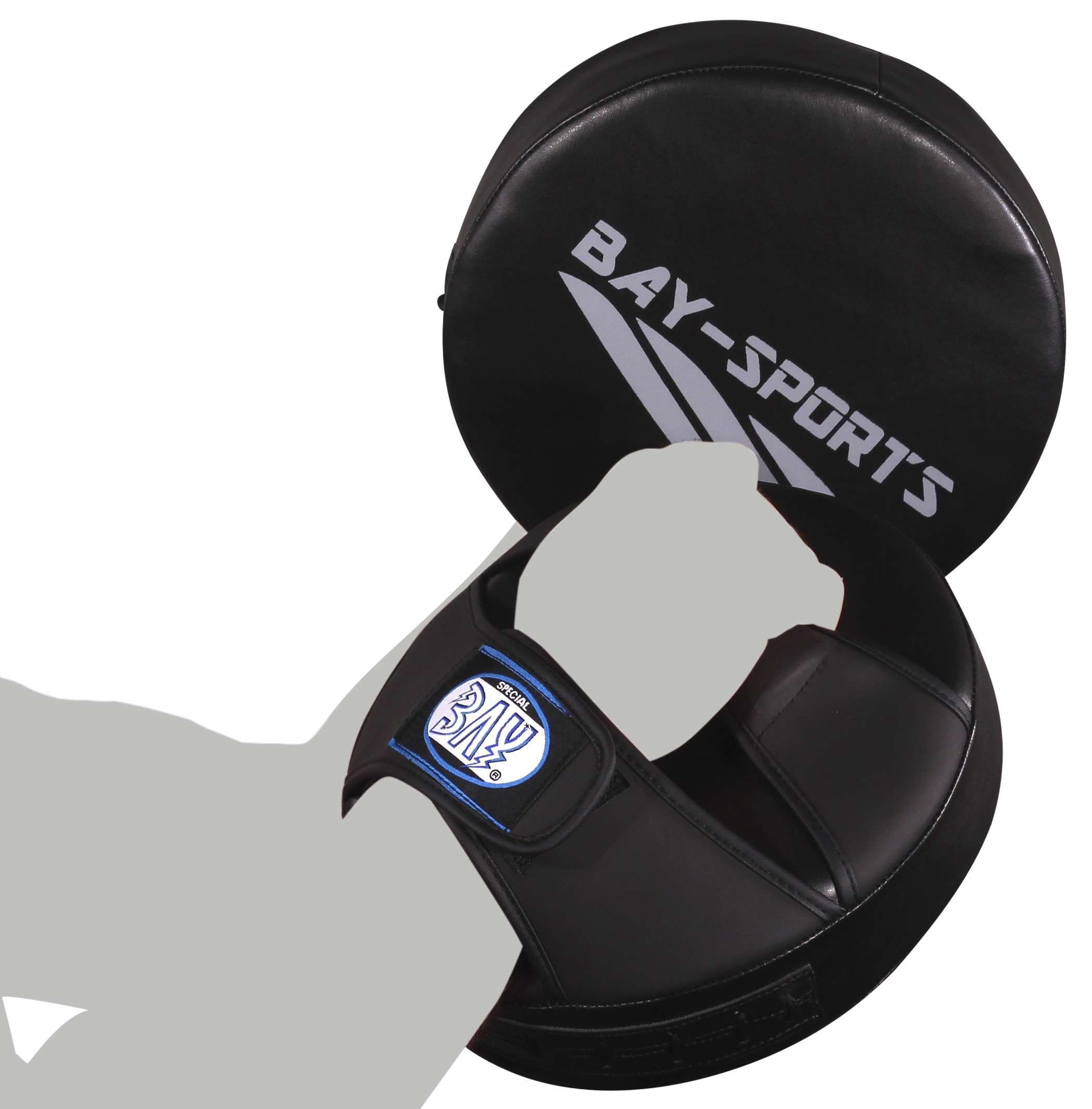 BAY-Sports Boxsack Tellerpratzen Multi Funk Rund Handpratzen Schlagplolster Schlagkissen (Kinder und Erwachsene, 1 Paar), Krav Maga Karate Taekwondo Kickboxen Kampfsport