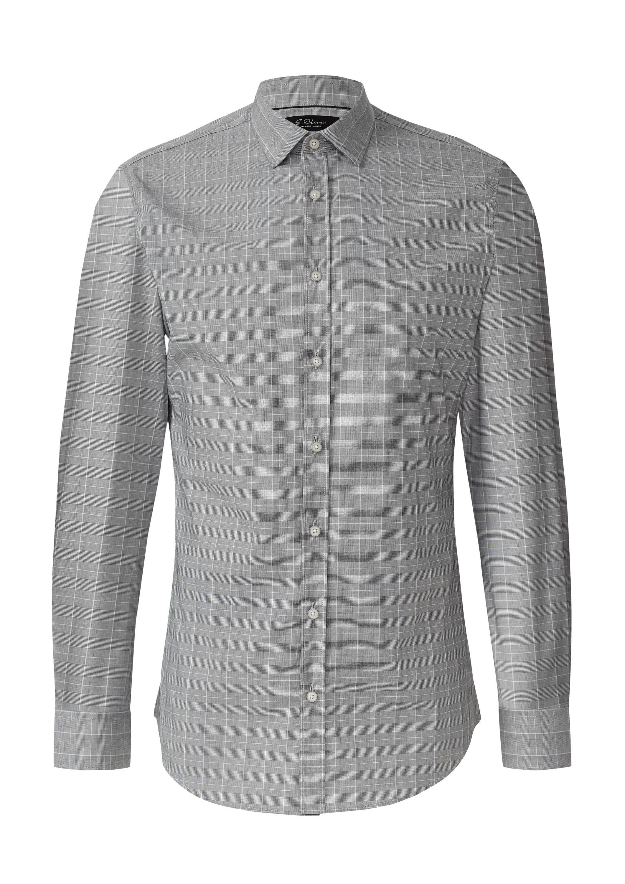 s.Oliver Langarmhemd Hemd Tailored Fit: Fein kariertes Langarmhemd aus Baum günstig online kaufen