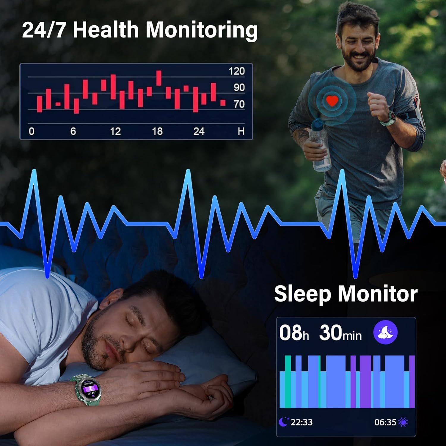 Ddidbi S10 Smartwatch (2,5 cm, android ios), Leistungsstarke Smartwatch für Fitness Alltag