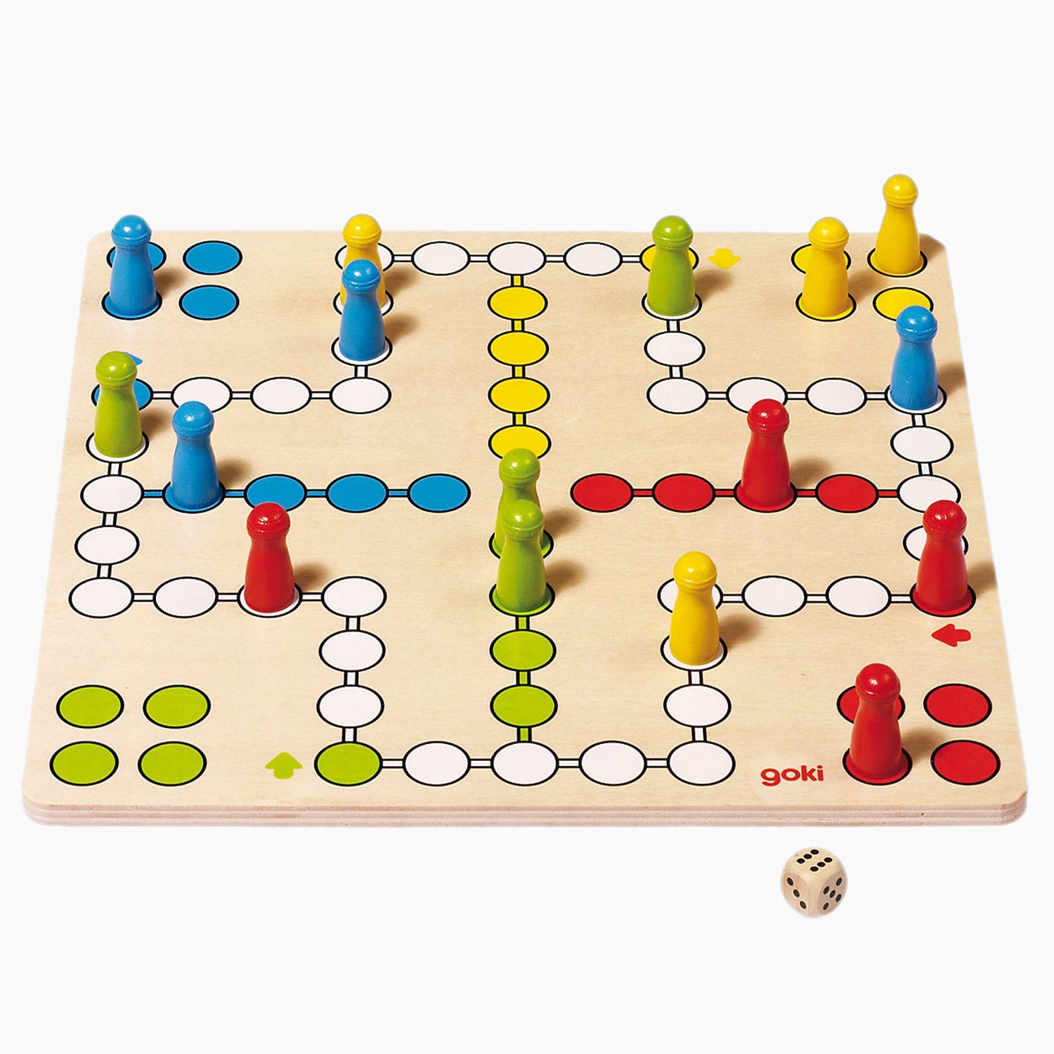 goki Spielesammlung Brettspiel Ludo basic, Lernspiel, Der beliebte Würfelklassiker von Goki