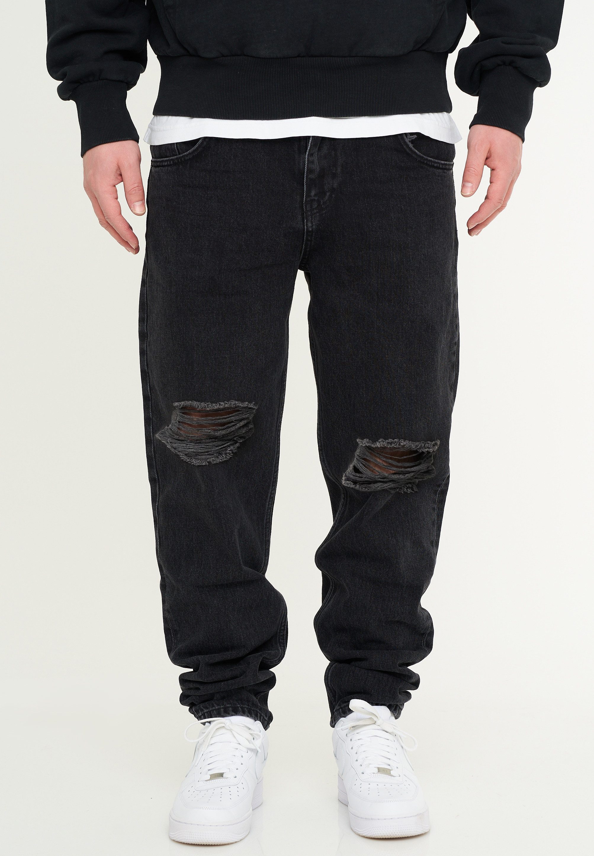 DAILY COTTON Tapered-fit-Jeans DCSAVANETA Herren Lange Hose Jeans Ripped Tapered-Fit