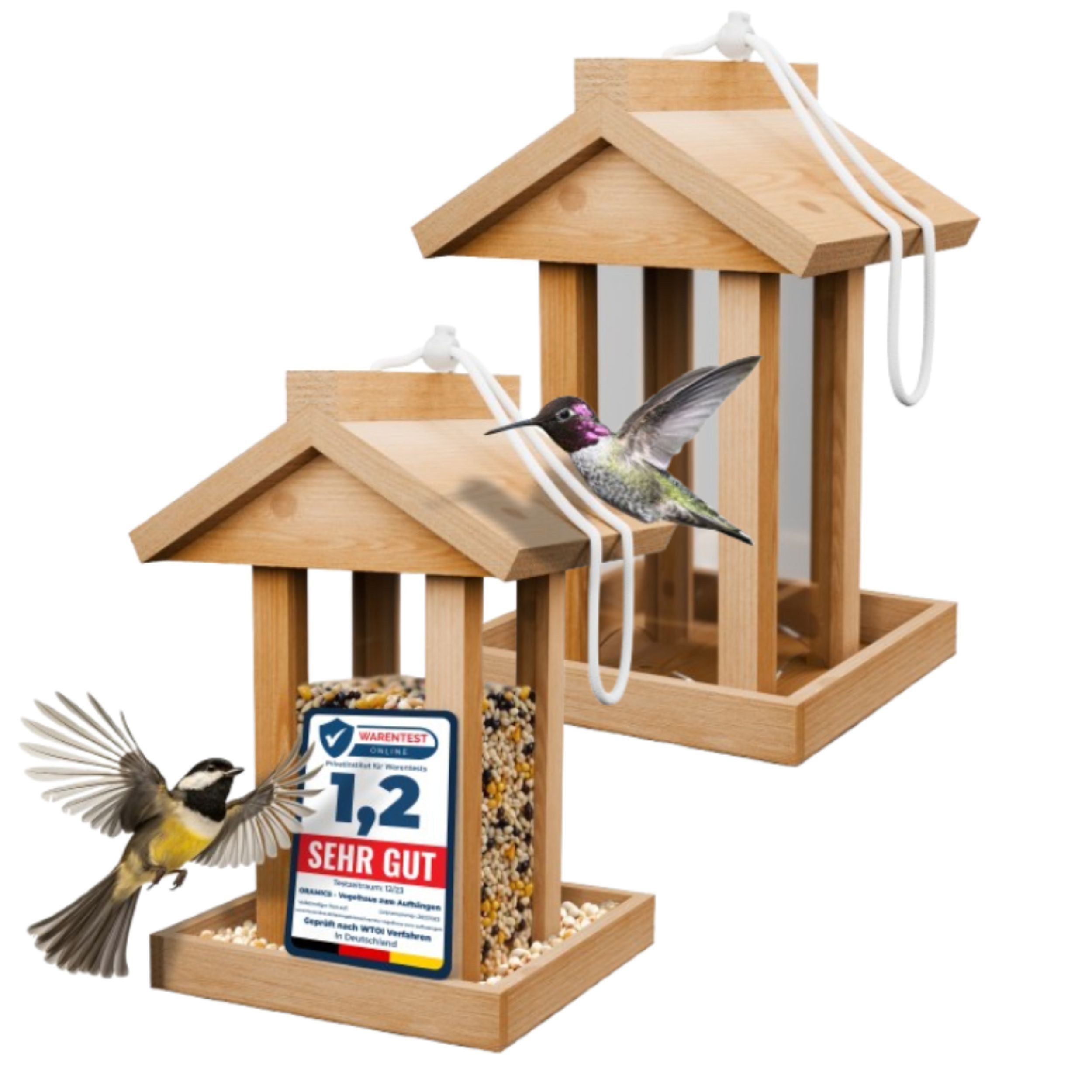 Oramics Futterhaus Holz Vogelfutterhaus Plexiglas Aufhängung günstig online kaufen