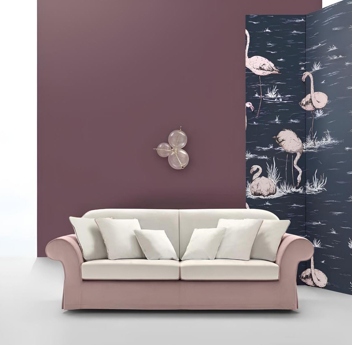 Xlmoebel 3-Sitzer Luxuriöses Rosa Sofa aus Textil im klassischen Design, 1 Teile, Made in Europa