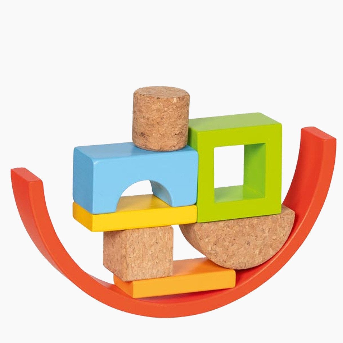goki Bausteinkasten Kunterbunt Holzbaukasten, (packung, 40 St., im kasten), aus nachhaltigem Holz und Kork