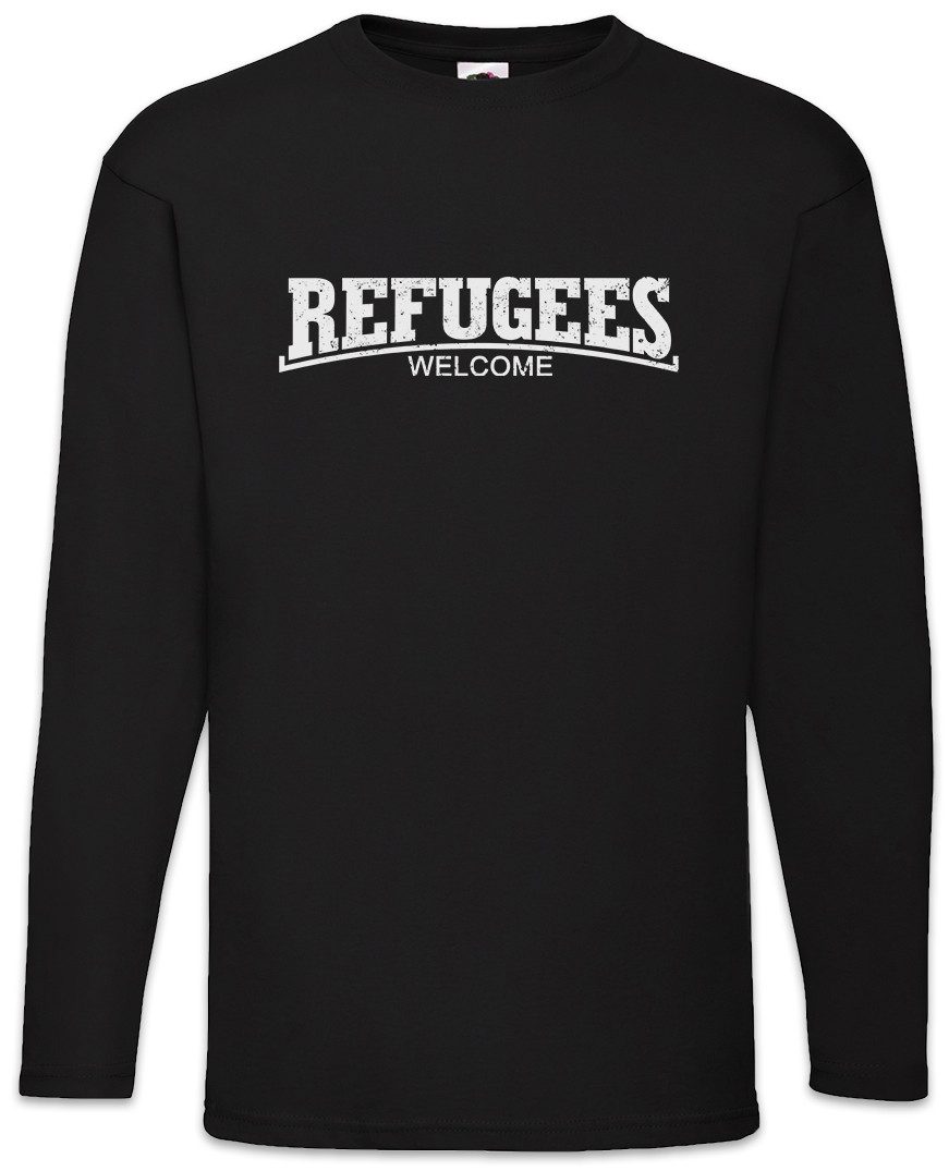 Langarmshirt Refugees Welcome III Langarm T-Shirt Demo Pro Flüchtlinge Asyl Die