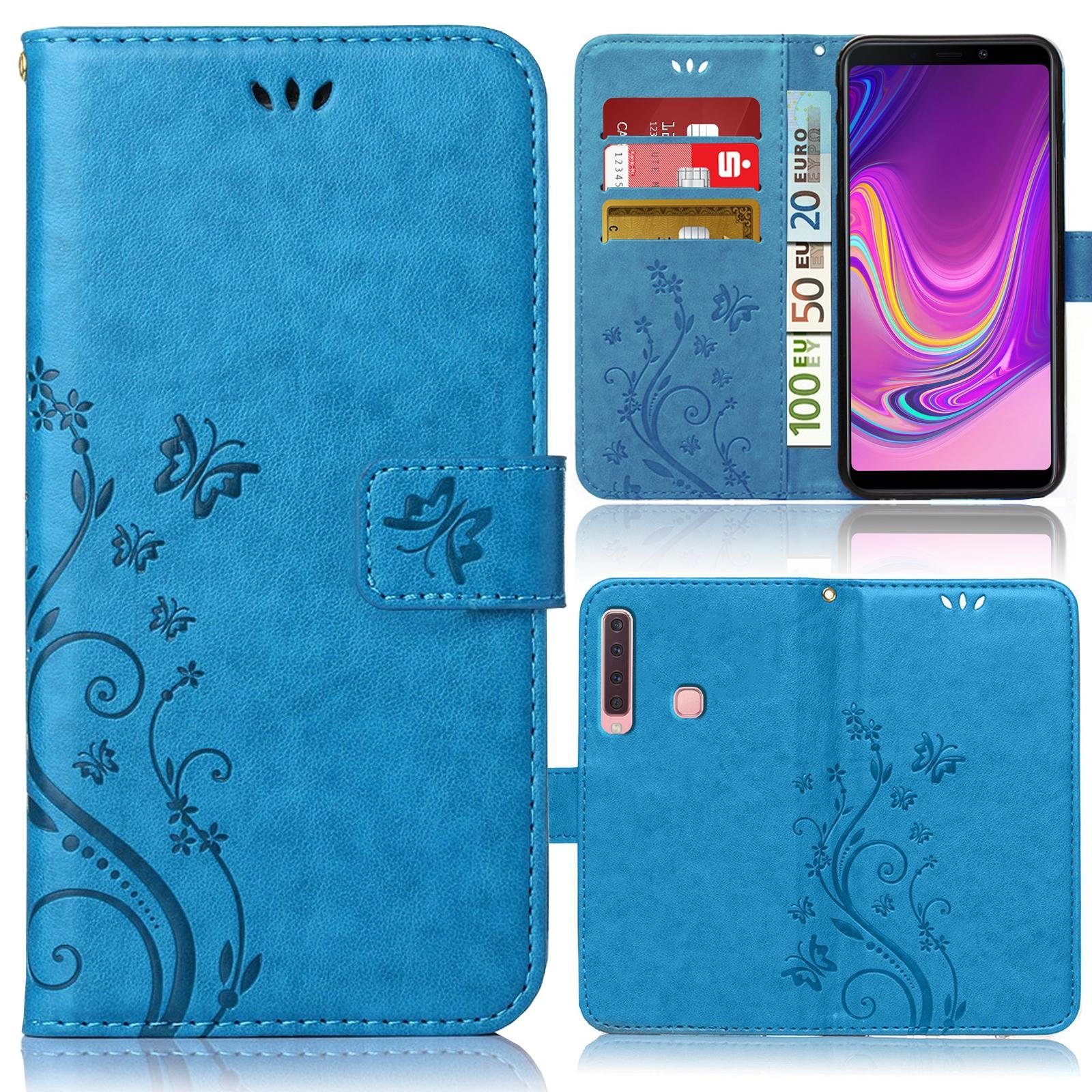Numerva Handyhülle Bookstyle Flower für Samsung Galaxy A50, Handy Tasche Schutzhülle Klapphülle Flip Cover mit Blumenmuster