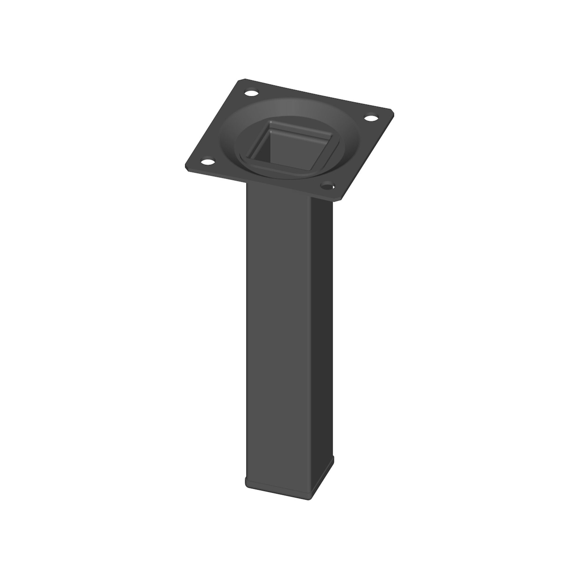 ELEMENT SYSTEM Tischbein Möbelfuß schwarz RAL 9005 25x25mm H.150mm Platte 4 Stk
