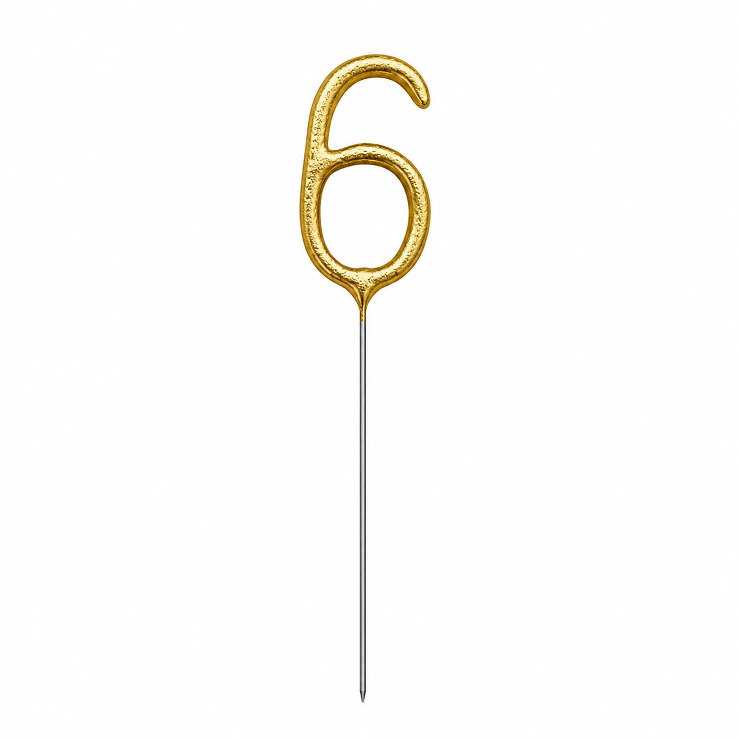 partydeco Geburtstagskerze Zahlen Wunderkerze 15 cm, Gold