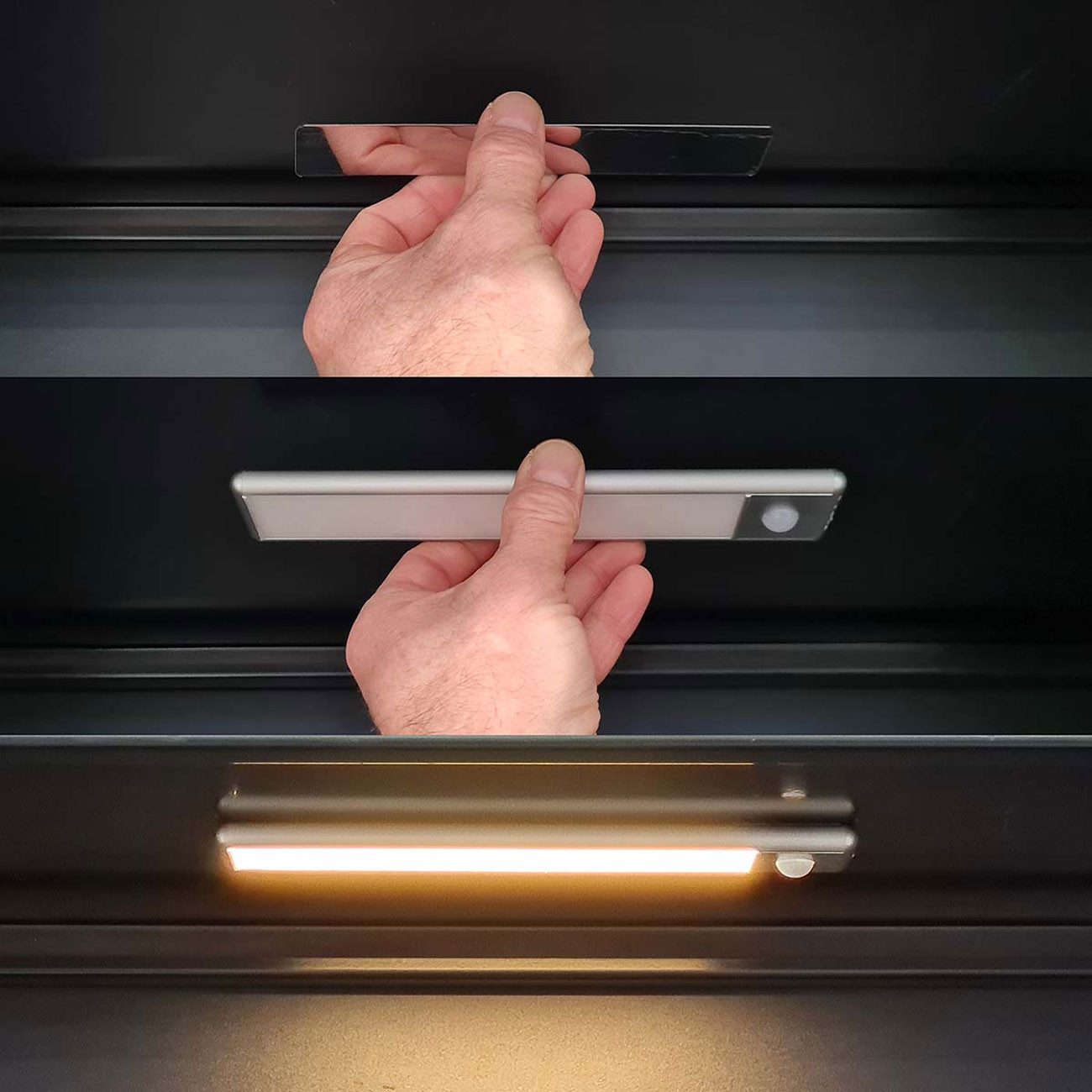 Nedis LED Lichtleiste Akku LED-Lichtleiste 20,5cm, Bewegungsmelder, USB-C, Magnet, Silber, LED fest integriert, Wiederaufladbare LED-Unterbauleuchte mit Bewegungsmelder & Magnet