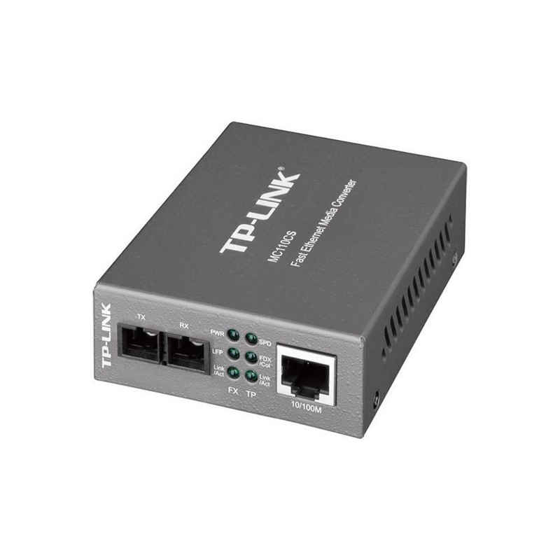 tp-link MC110CS Medienkonverter, 10Base-T, 100 Mbps Singlemode Fiber Base-F grau