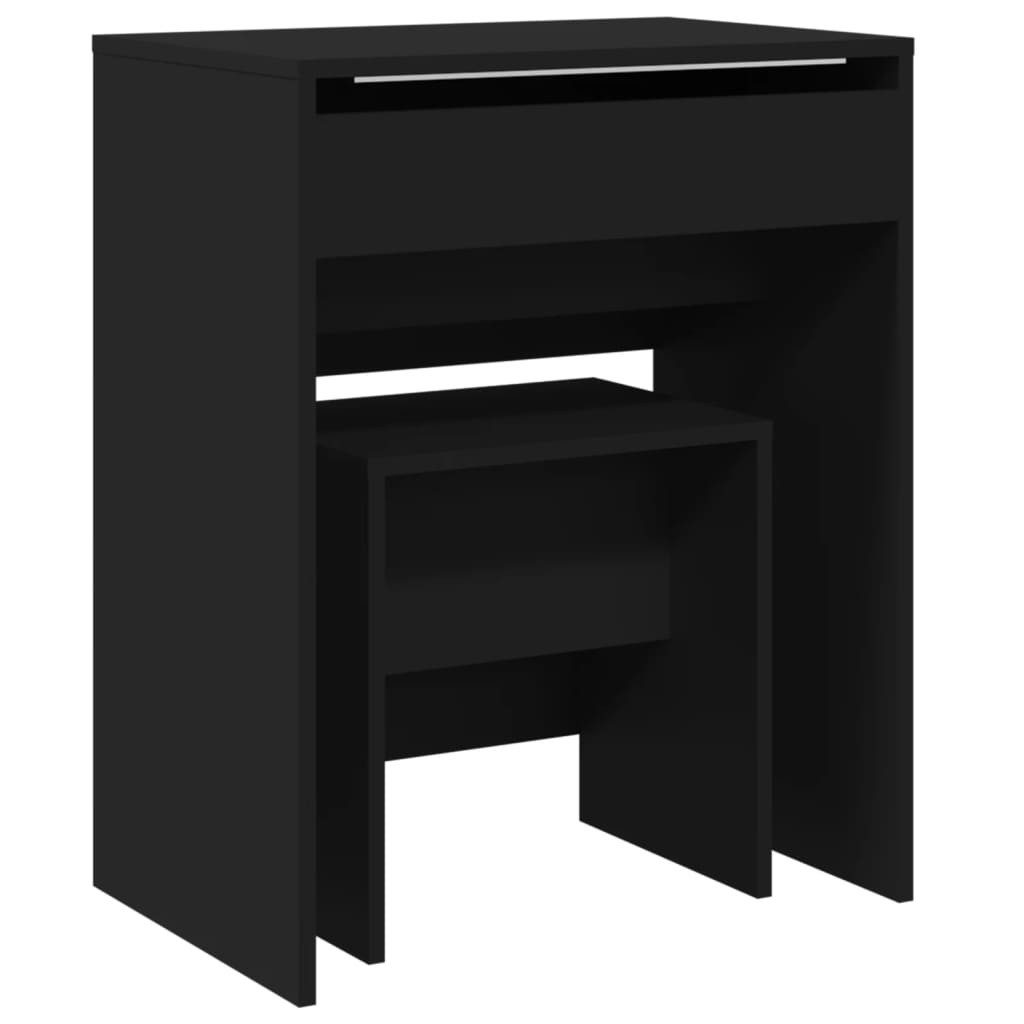 vidaXL Schminktisch Schminktisch mit Hocker Schwarz günstig online kaufen