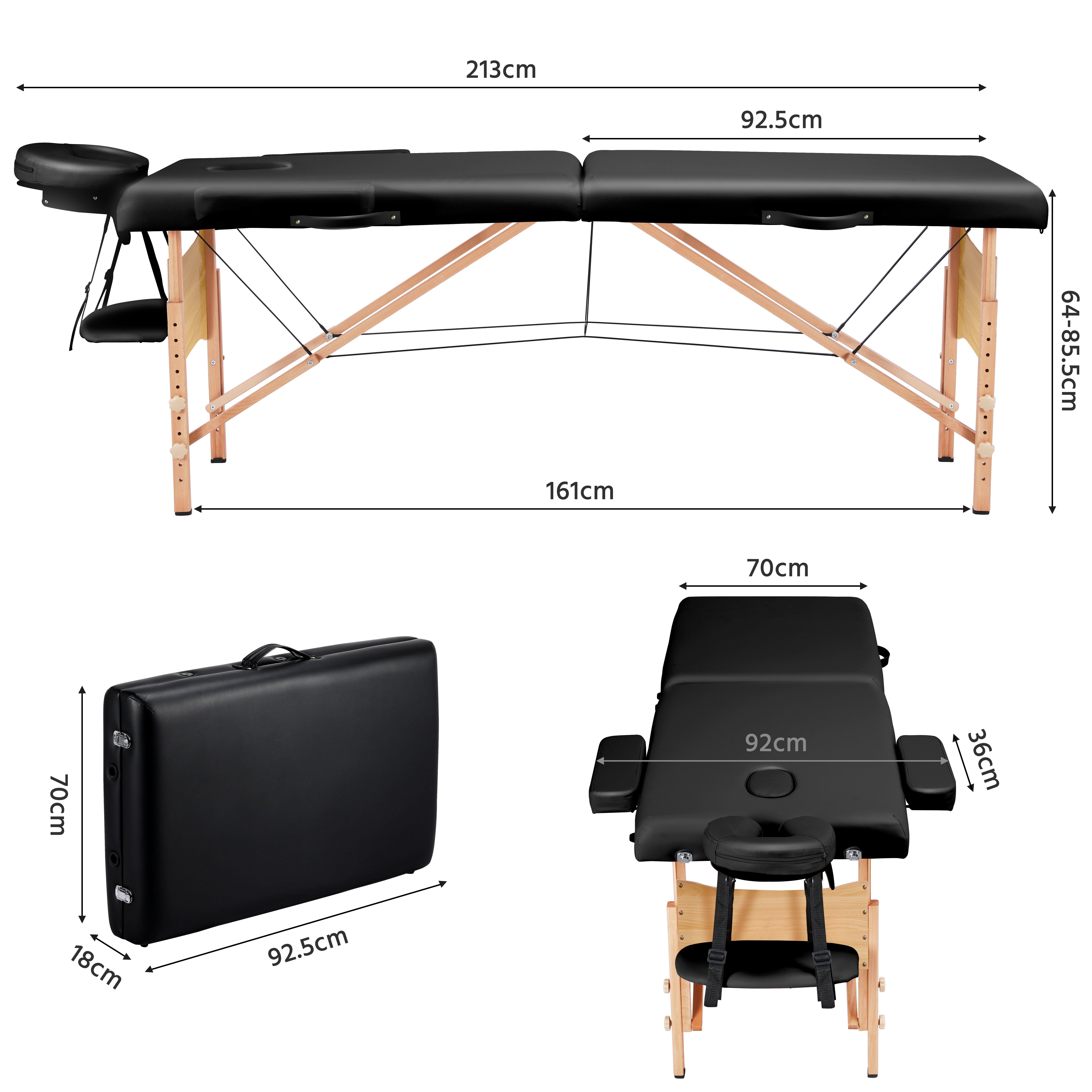 Yaheetech Massageliege, 2 Zonen Massagebett Aluminiumfüße