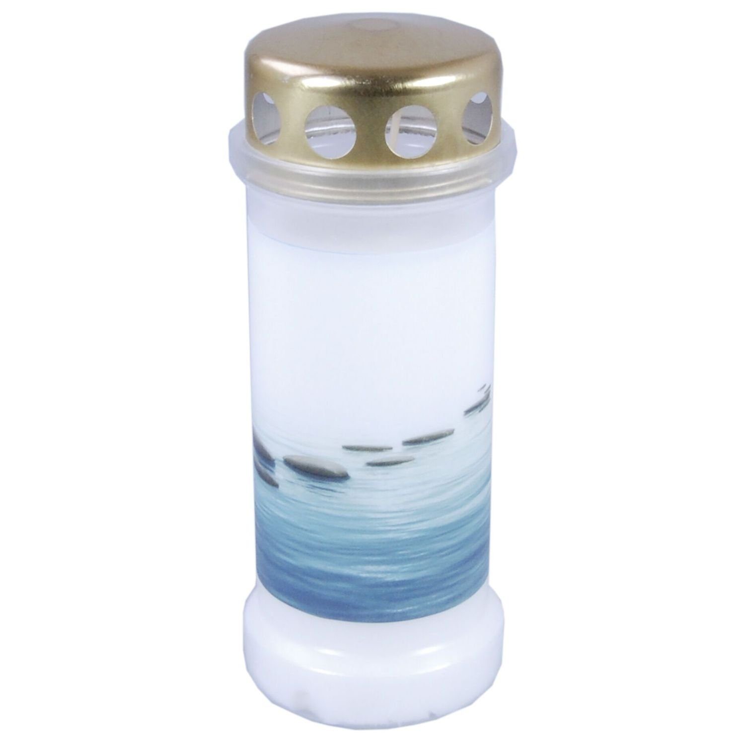 Bolsius Grabkerze Grablicht Nr. 6 - Steine - Höhe 173 mm - Durchmesser 67 mm - Weiß