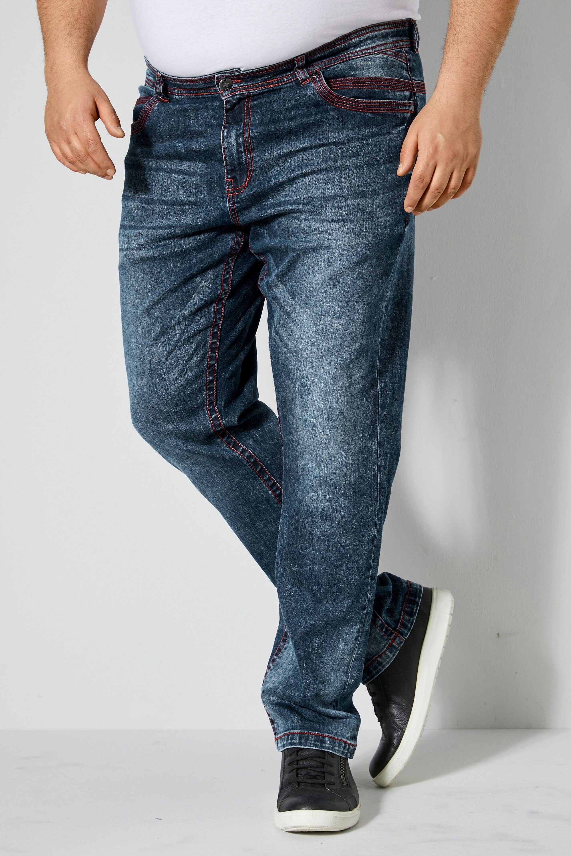 John F. Gee 5-Pocket-Jeans John F. Gee Jeans Straight Fit Colornähte 5-Pocket