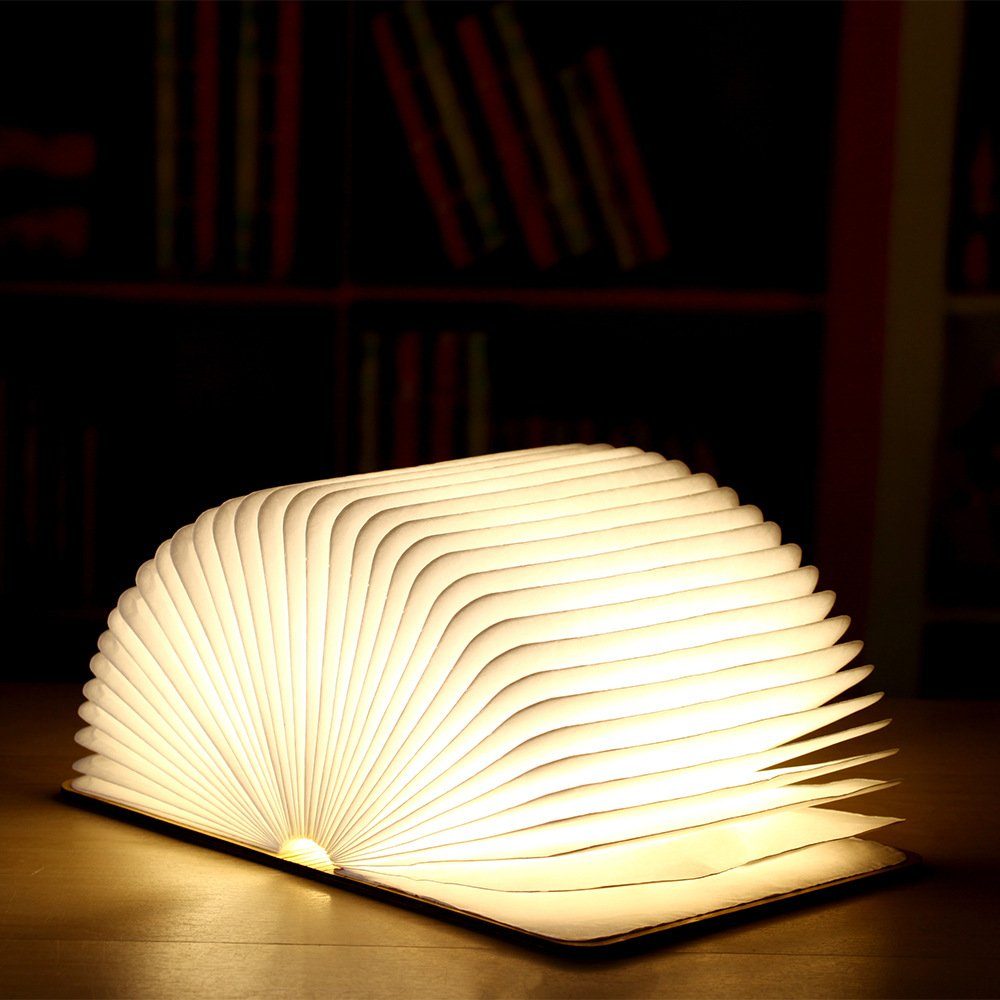 GelldG LED Leselampe Hölzerne Faltende Buchlampe, Magnetisches LED Buchlampen