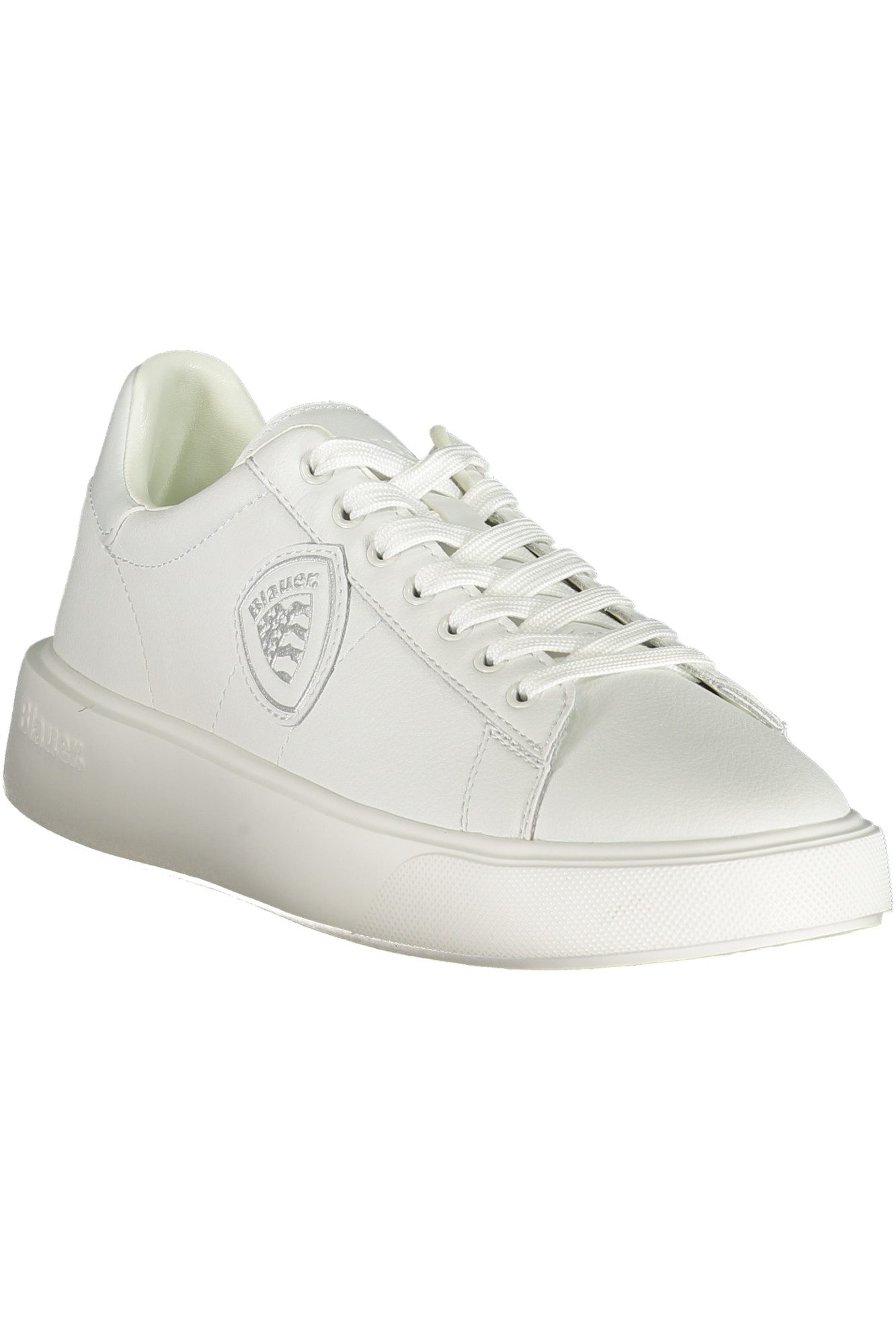 Blauer Sneaker Sportlicher Herrenschuh in Weiß mit