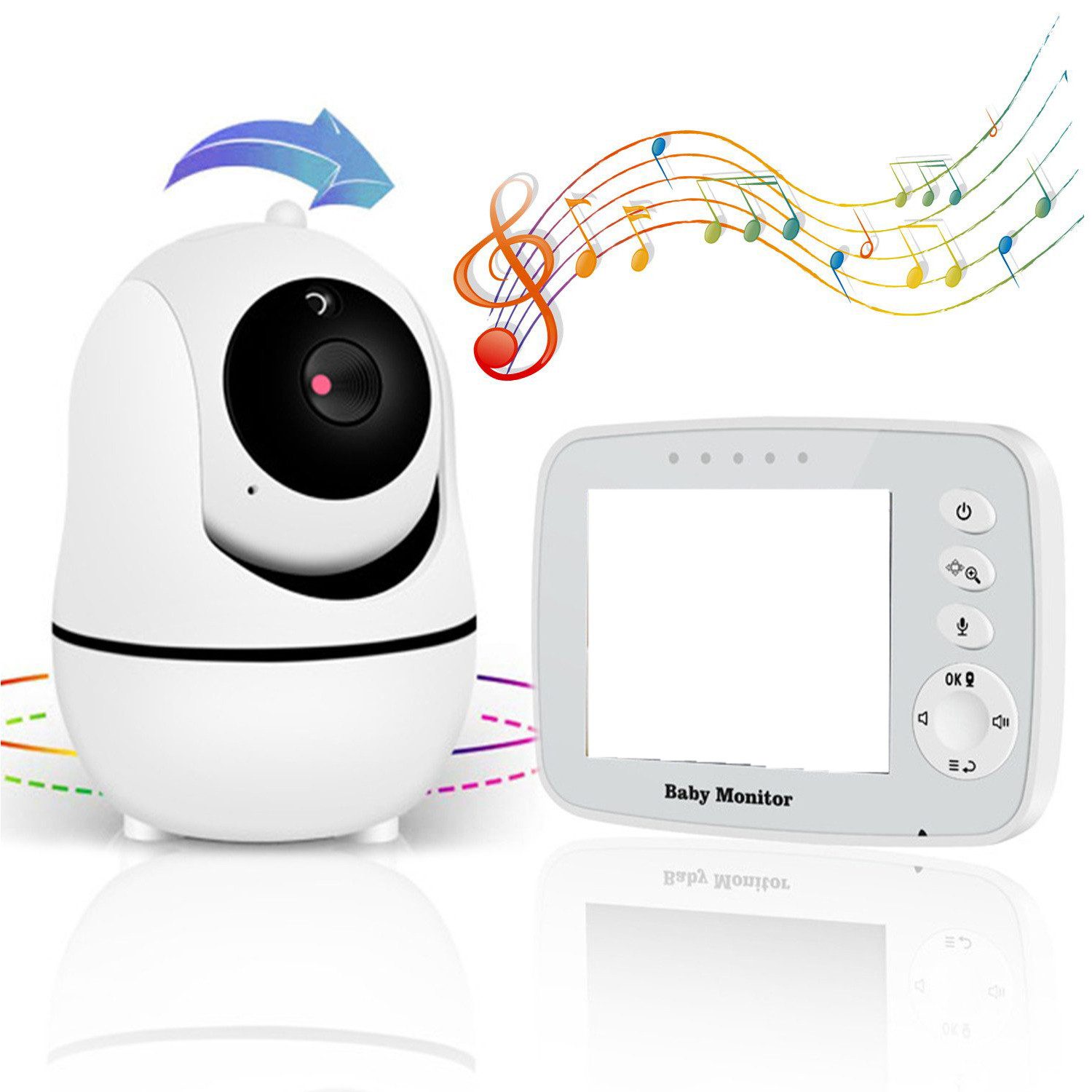 Babyphone Video-Babyphone 3.2"LCD Bildschirm Überwachungskamera Innen