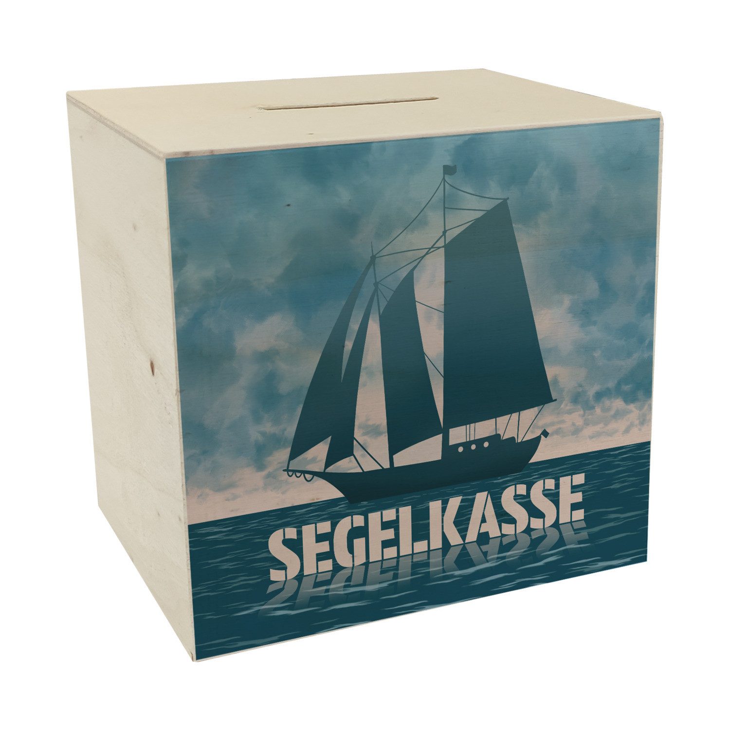 speecheese Spardose Segelkasse Spardose aus Holz mit Segelschiff