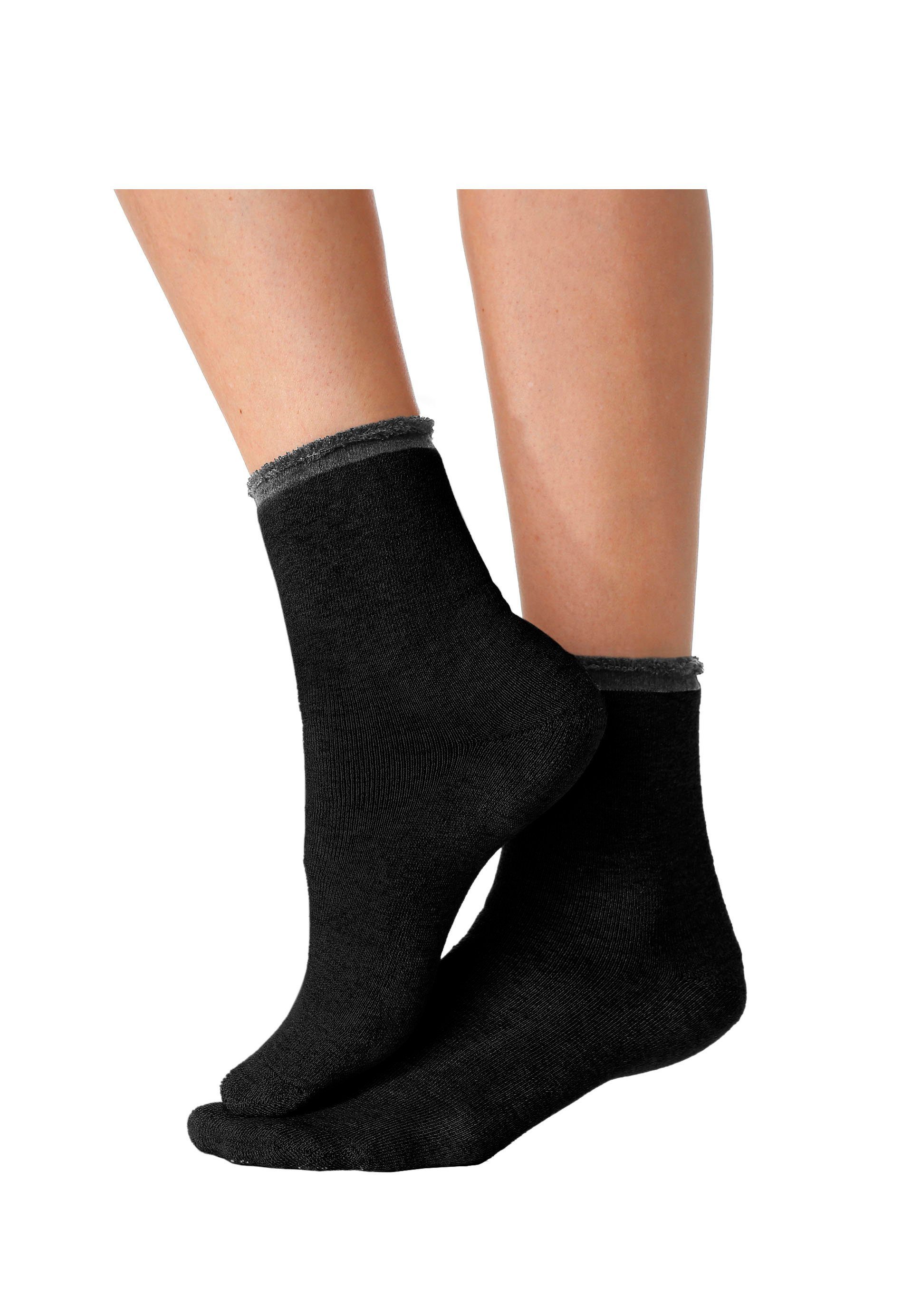 Lavana Kuschelsocken Damen Frotteesocken (Packung, 4-Paar, Gr. 35-38 bis 39-42) mit wärmendem Innenfrottee – Bild 4 von 5