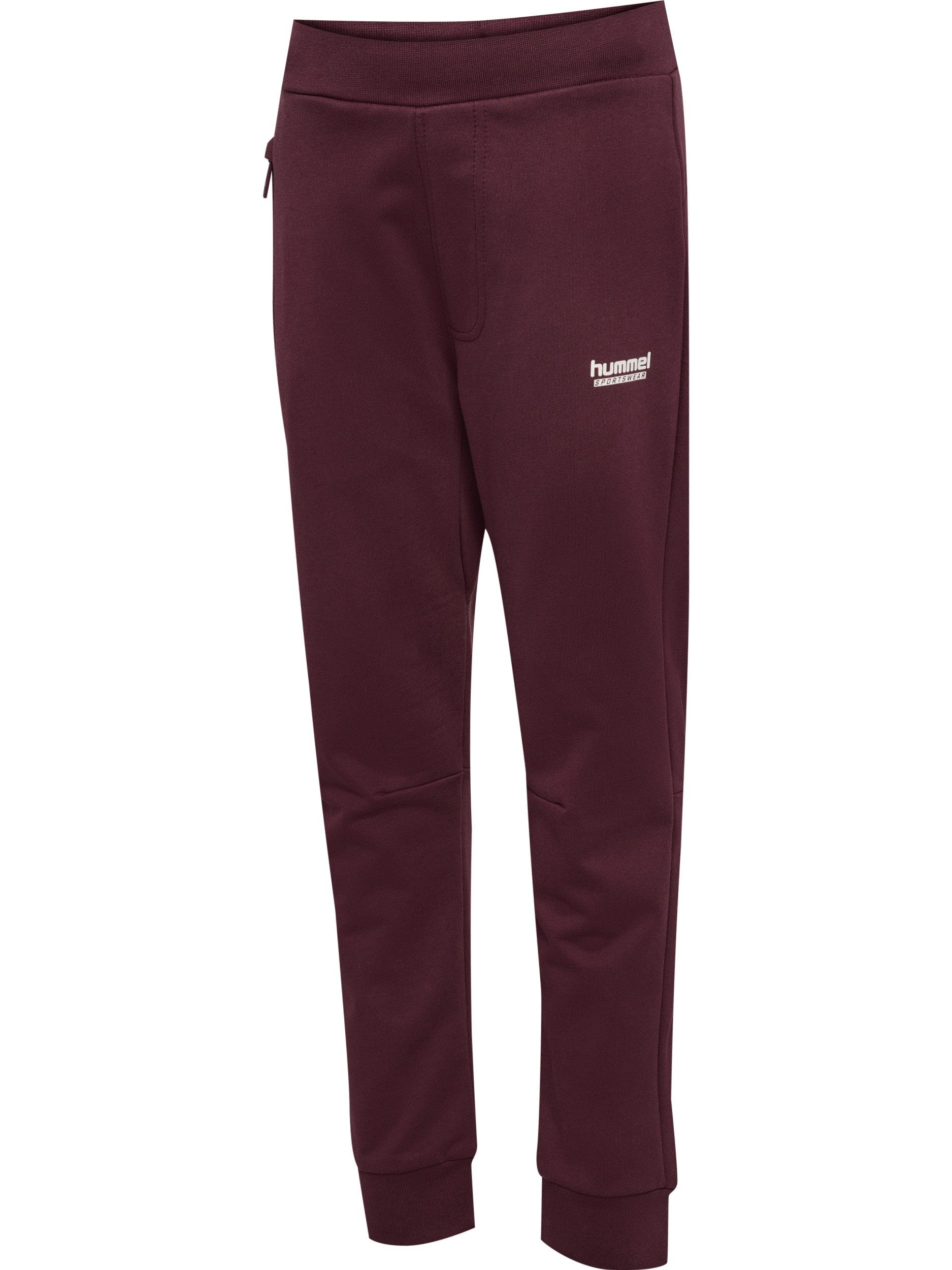 hummel Jogginghose hmlJR REGULAR ADJ WAIST PANTS mit Seitentaschen mit Reißverschlüssen, aus weichem Sweatstoff
