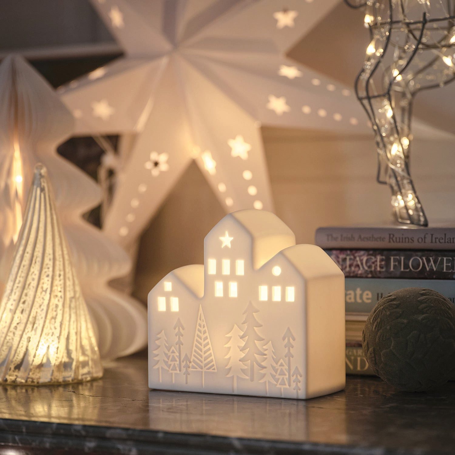 Lights4fun LED Dekolicht LED-Keramik Weihnachtshaus
