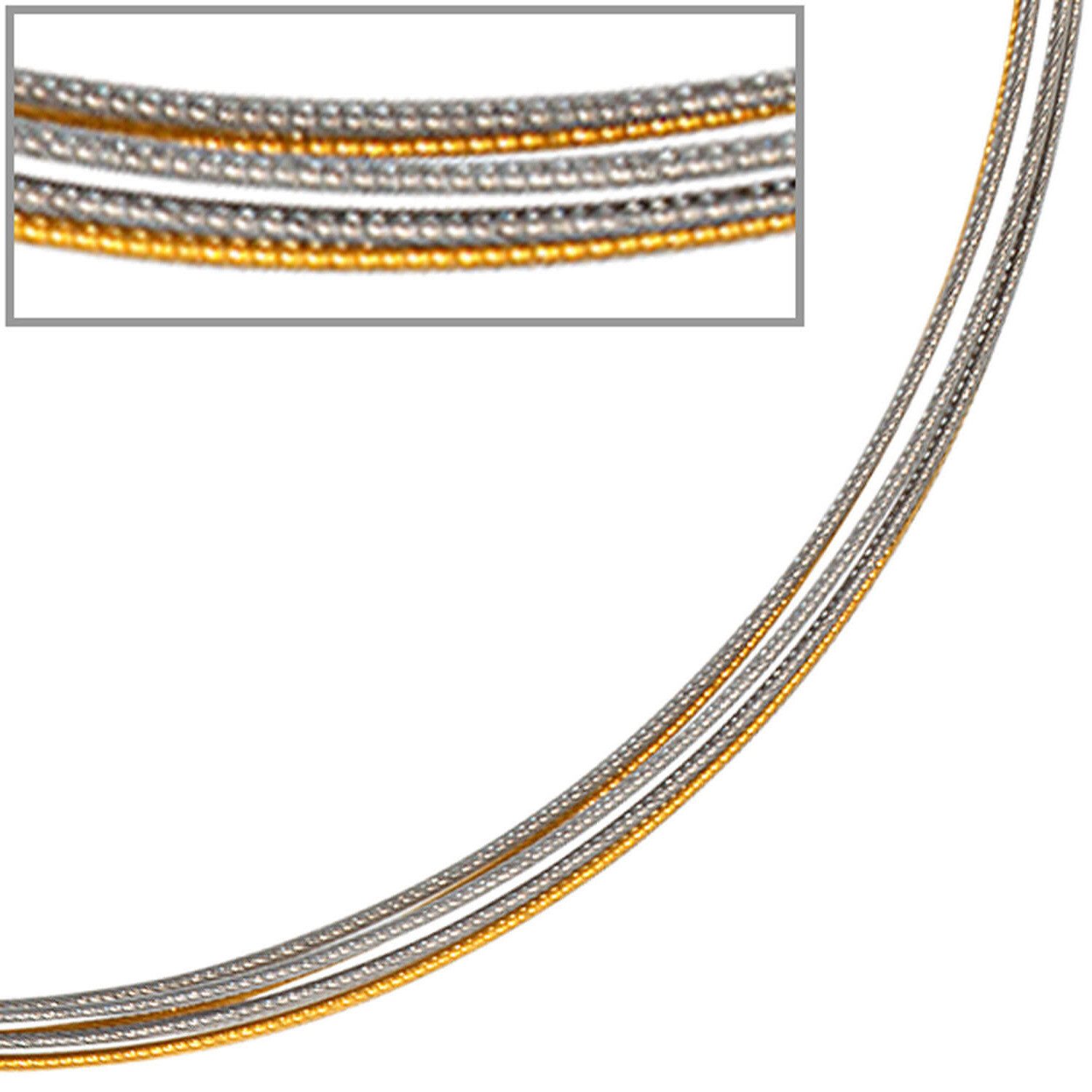 Edelstahlkette Halsreif aus Edelstahl 5-reihig bicolor 42cm