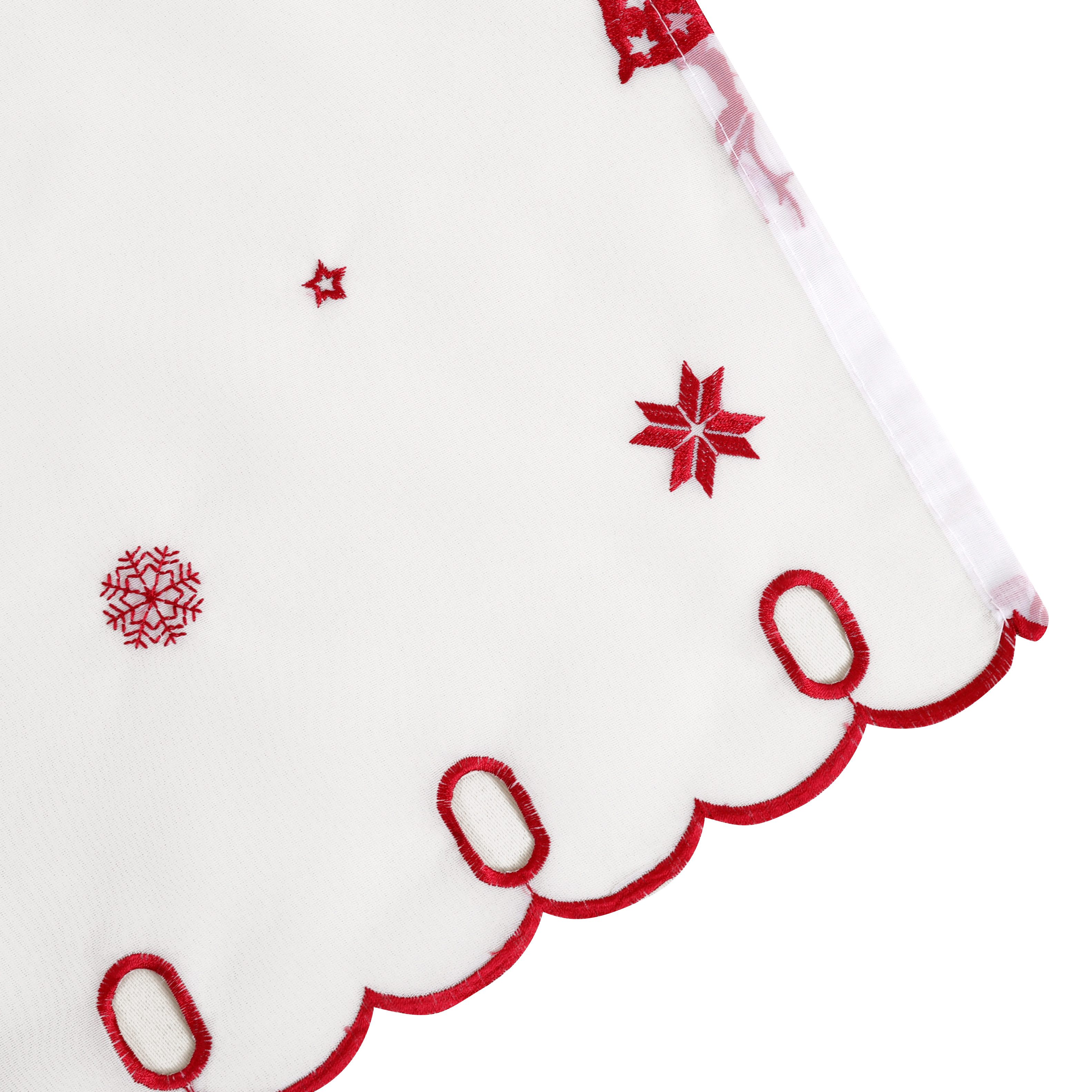 OTTO home Scheibengardine Elch (1 St), Durchzuglöcher, transparent, Voile, Mit Rentieren, Sternen und Schneeflocken bestickt