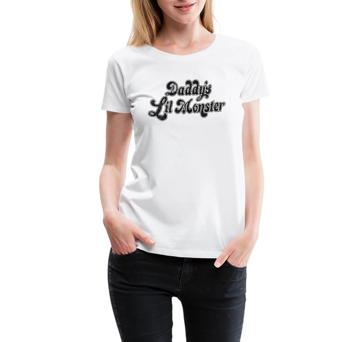 Spreadshirt T-Shirt Harley Quinn Daddy's Lil Monster Frauen Premium T-Shirt günstig online kaufen