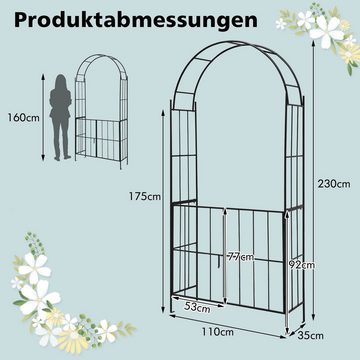 COSTWAY Rosenbogen Rankgitter, aus Metall, 110 x 35 x 230 cm