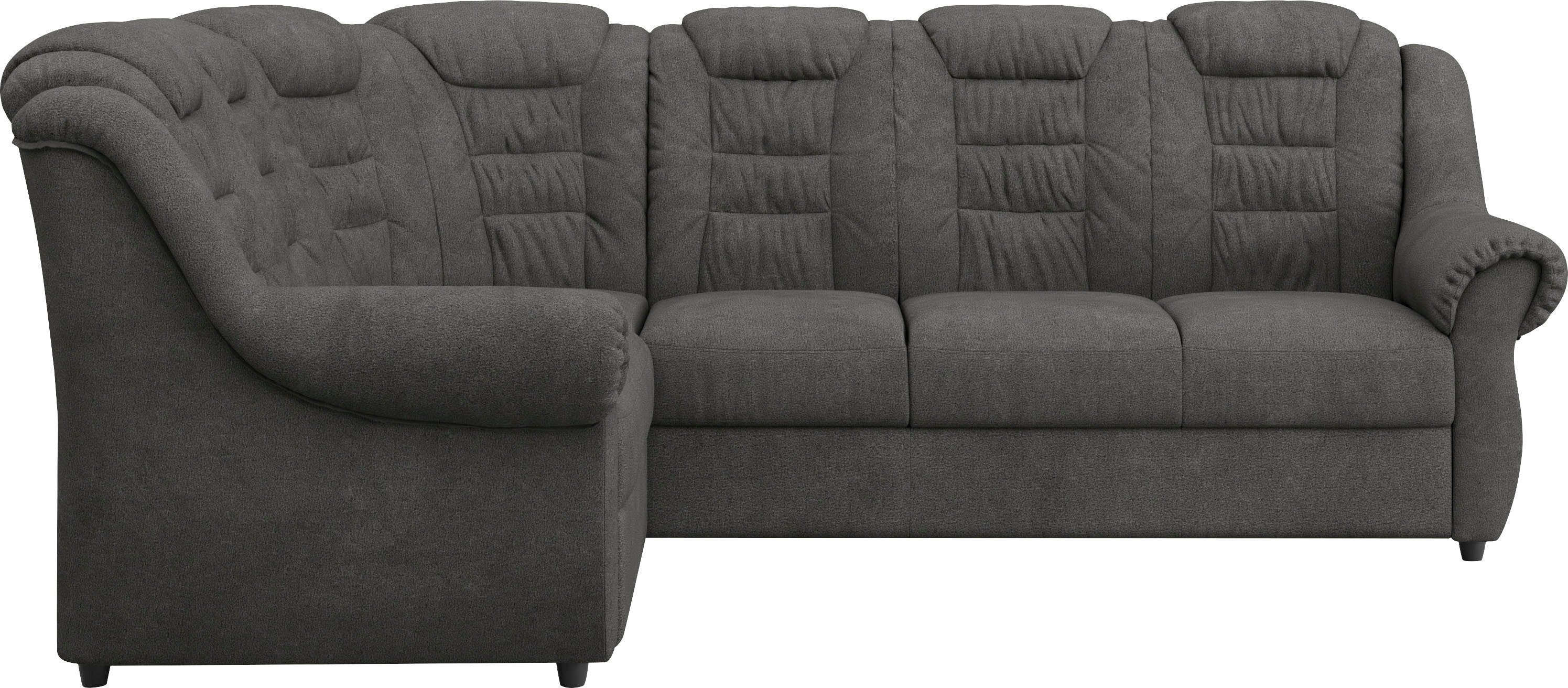 Home affaire Ecksofa Boston L-Form, mit hoher Rückenlehne, wahlweise mit Bettfunktion & Stauraum