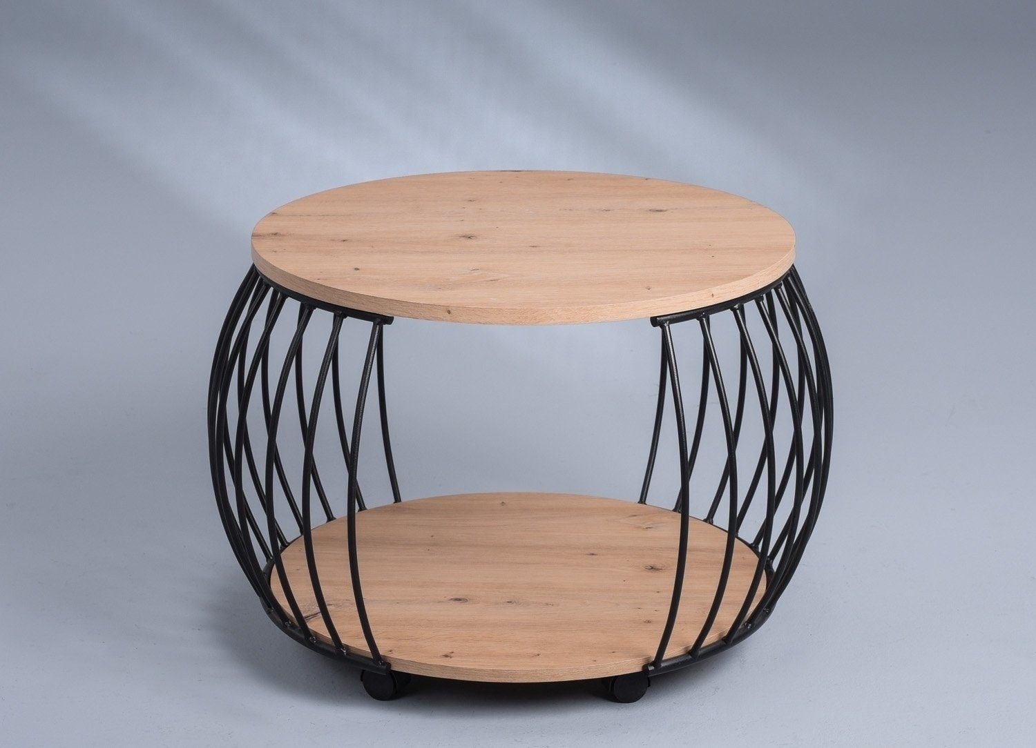 M2 Kollektion Couchtisch PEKING, Ø 60 cm, mit Rollen, mit Ablage günstig online kaufen