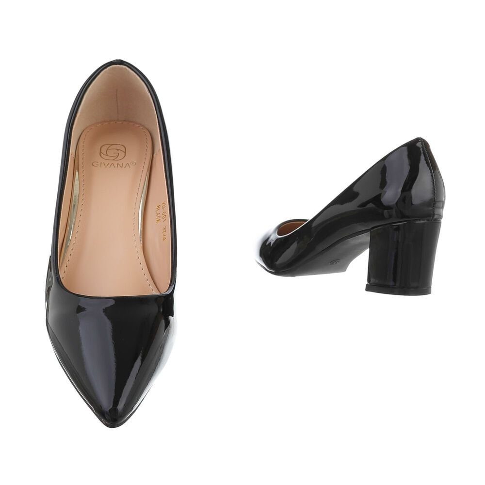 Ital-Design Damen Schlupfschuhe Elegant Pumps (72625836) Blockabsatz Klassische Pumps in Schwarz – Bild 3 von 3