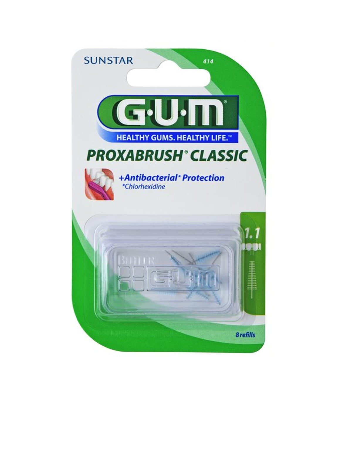 GUM Interdentalbürsten Gum Proxabrush Classic 1,1mm hellgrün - Tanne 8 Stück