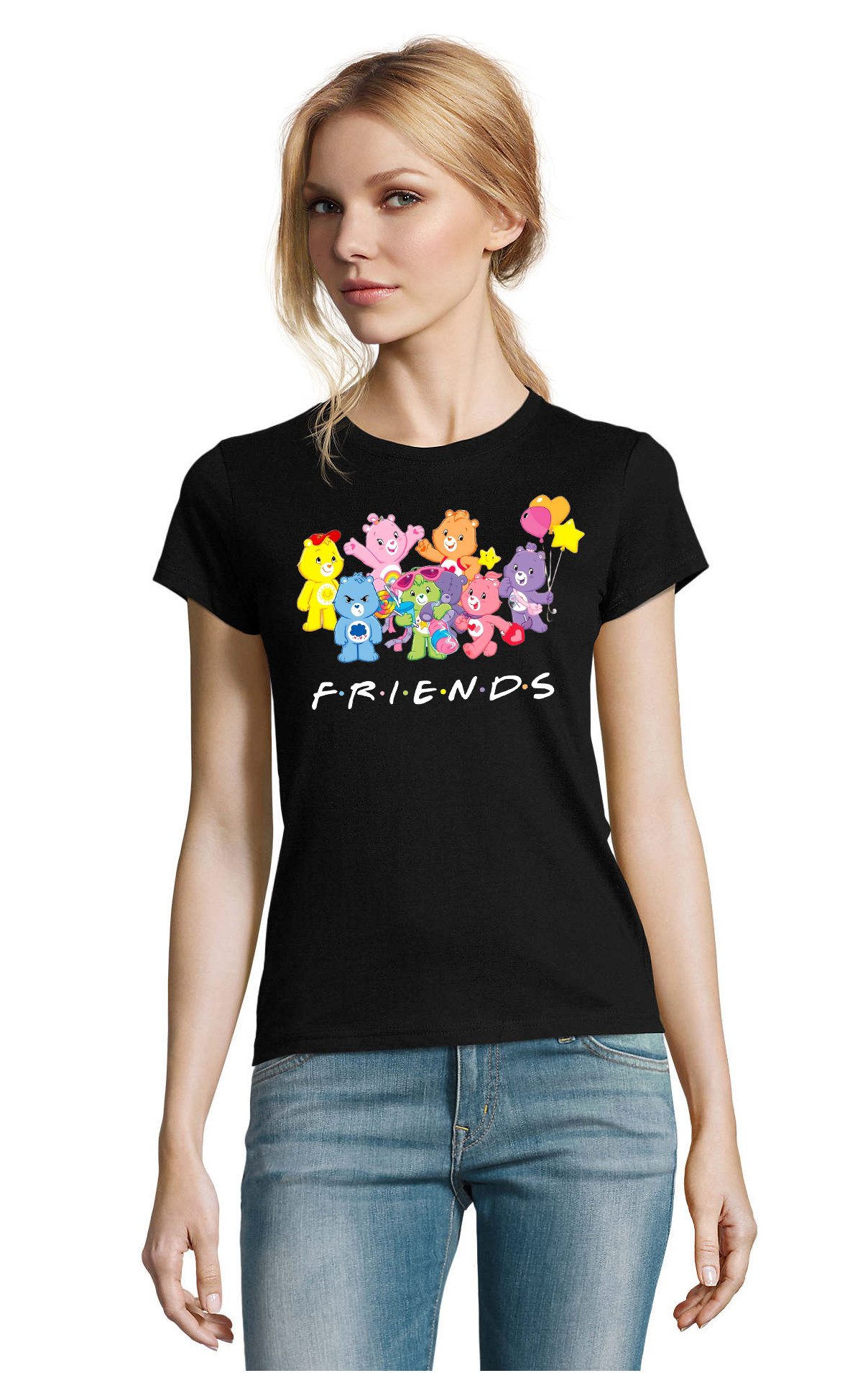 Blondie & Brownie T-Shirt Süßes Friends Glücksbärchis Care Bears Fun Damen Motiv Damen T-Shirt Sweet Friends Lucky Bears Care Bears Motiv Freizeitshirt