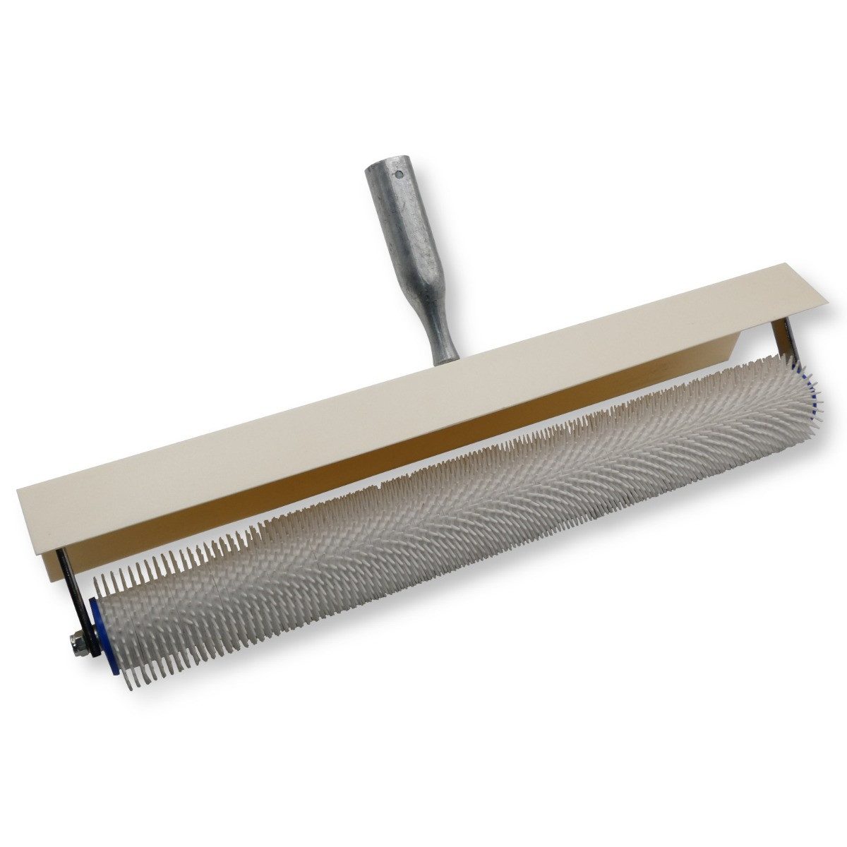 DEWEPRO Bodenlegerkelle Stachelwalze mit Spritzschutz 500mm breit, Stachellänge 11mm