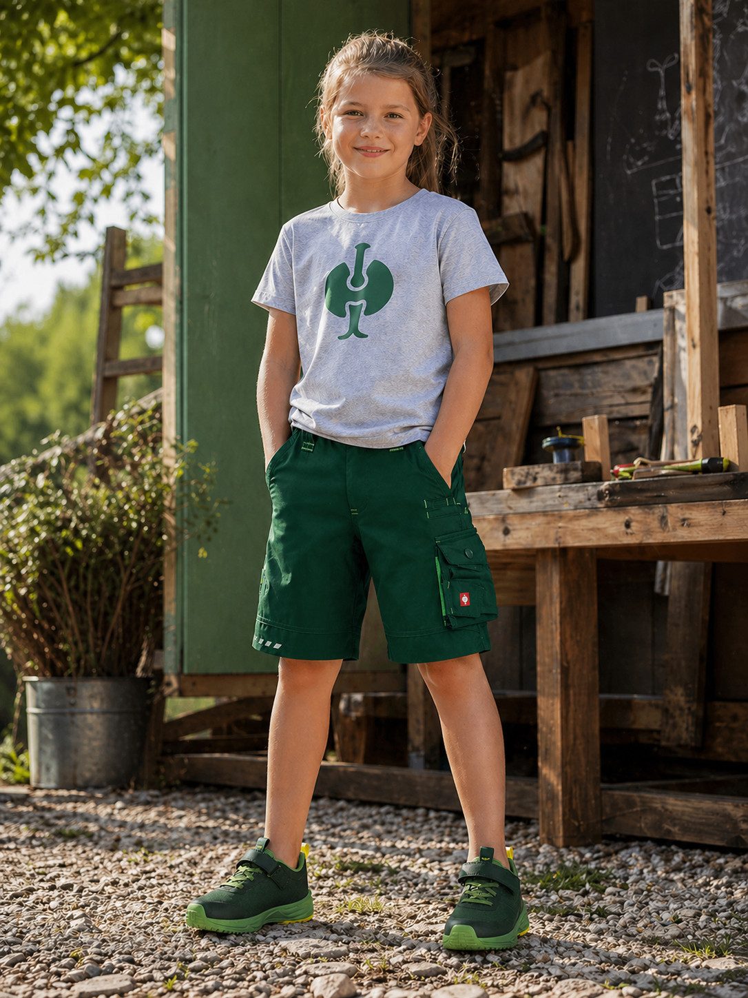 Engelbert Strauss Cargoshorts Kinder Cargoshorts e.s.motion 2020 – robuste Shorts grün