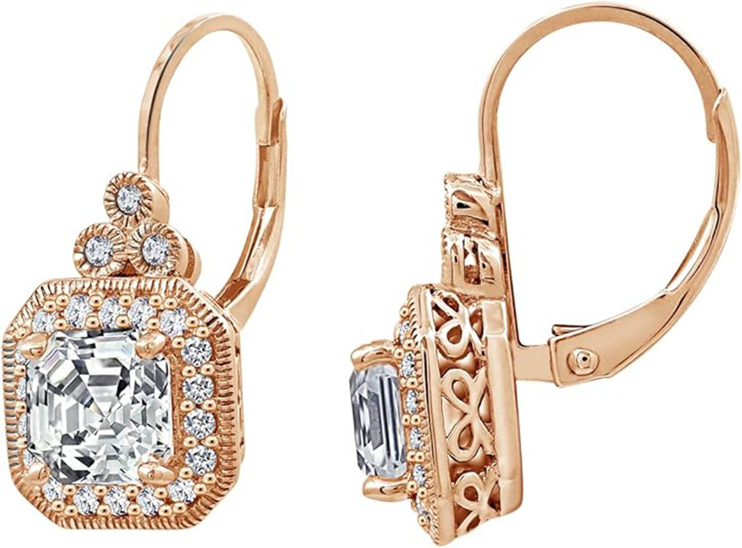 Jumpeak Paar Ohrstecker 585gold,1ct Ascher-Labor-Diamant-Ohrringe Vintage-Stil Anhänger, Geschenke für Ihre Liebsten / Jahrestag / Geburtstag / Heiratsantrag