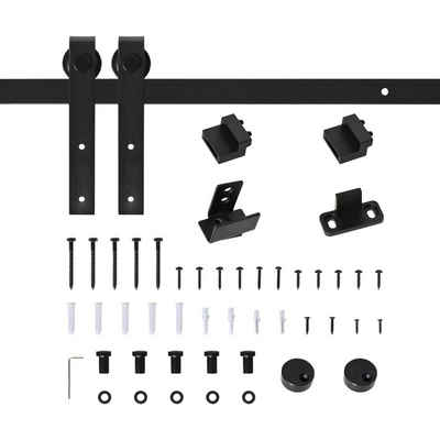 HOMCOM Türbeschlag Schiebetor (Set, 4 St., Schiebetürsystem), Laufschiene Einzelschiebetür Set Holzschiebetür Stahl