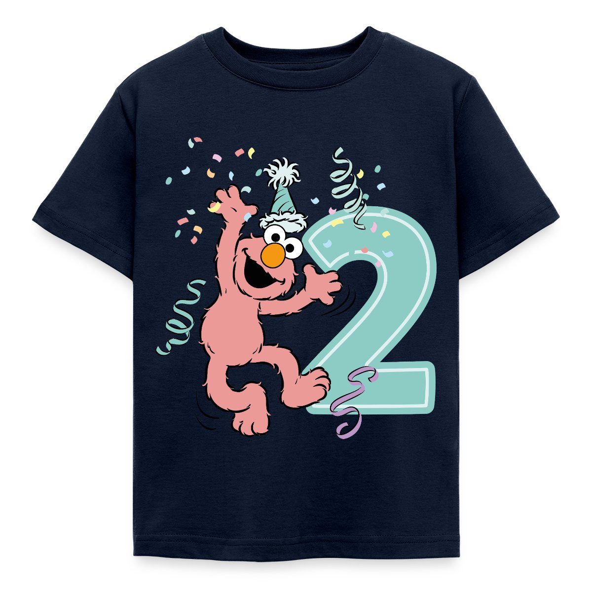 T-Shirt Sesamstraße Geburtstagdesign Mit Elmo Zwei Jahre Kinder T-Shirt