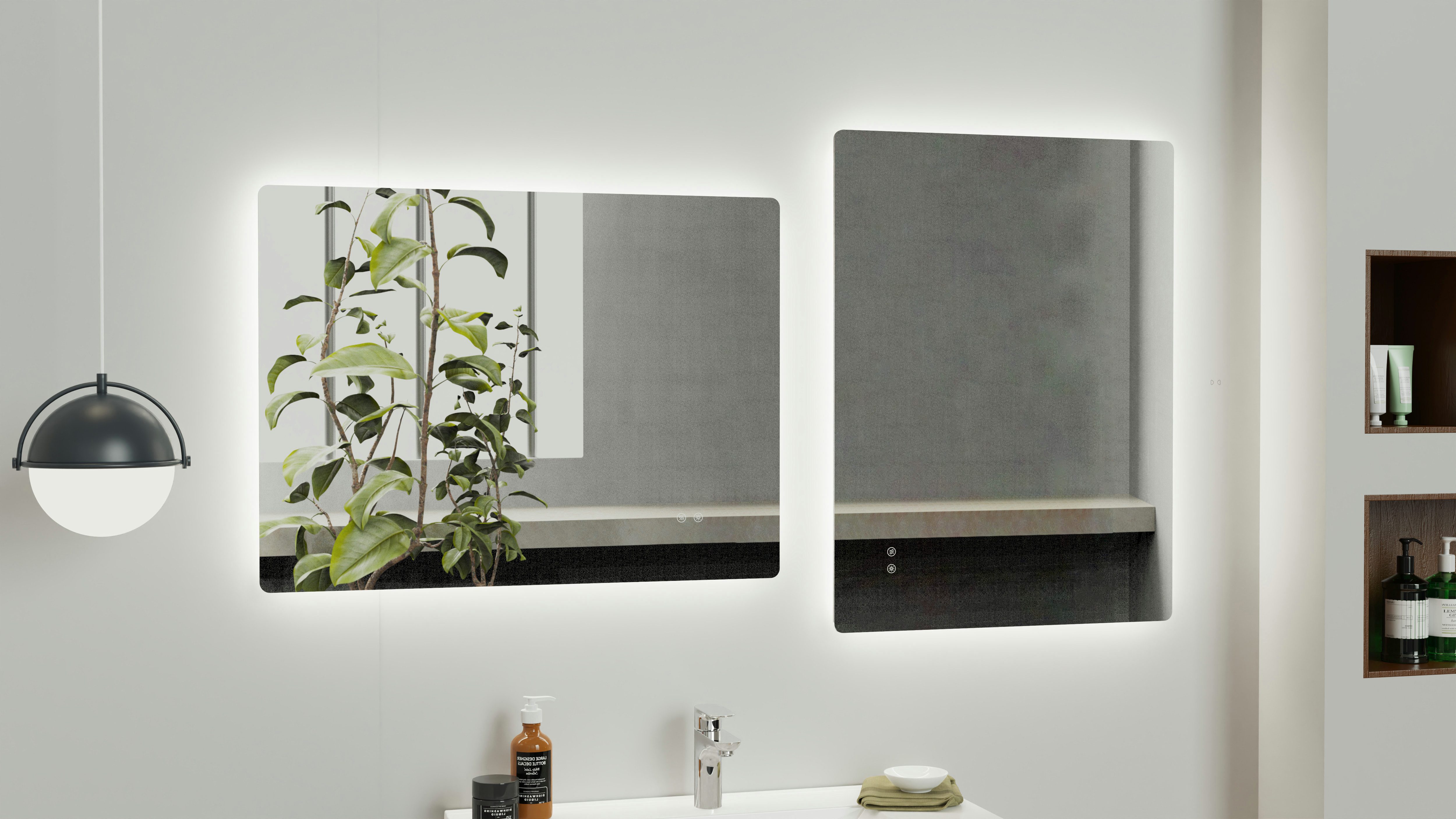 welltime LED-Lichtspiegel Toledo eckig, Spiegel mit LED Beleuchtung, Badspi günstig online kaufen