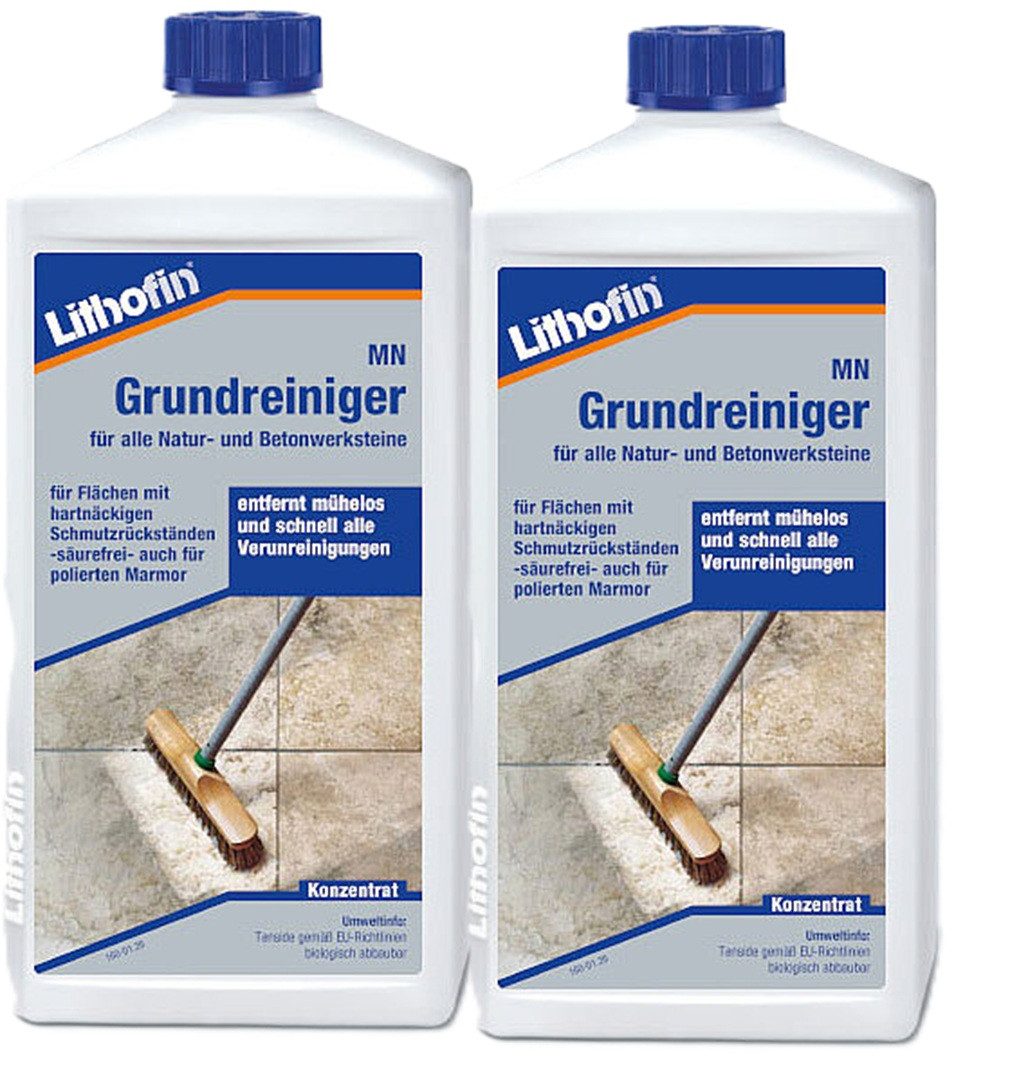 Lithofin Lithofin MN Grundreiniger für Natursteine 2 x 1 Liter Naturstein-Reiniger