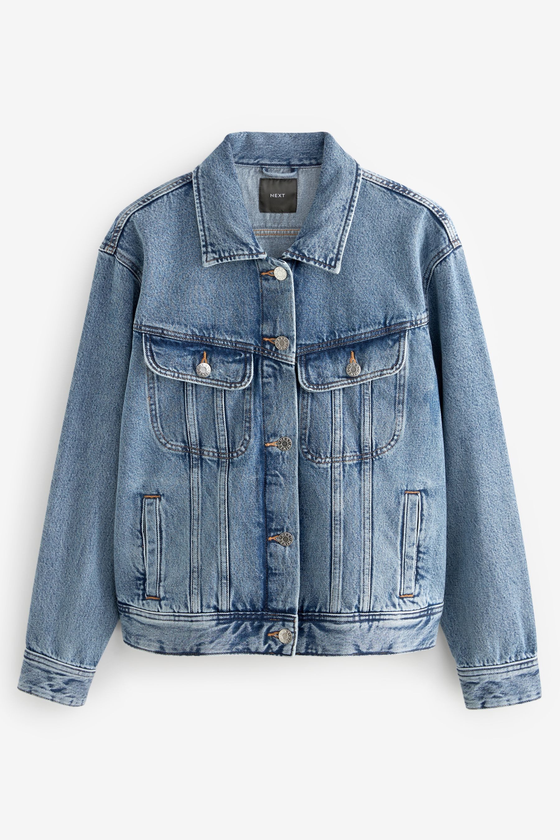 Jeansjacke Übergroße Trucker-Denimjacke – Kurzgröße