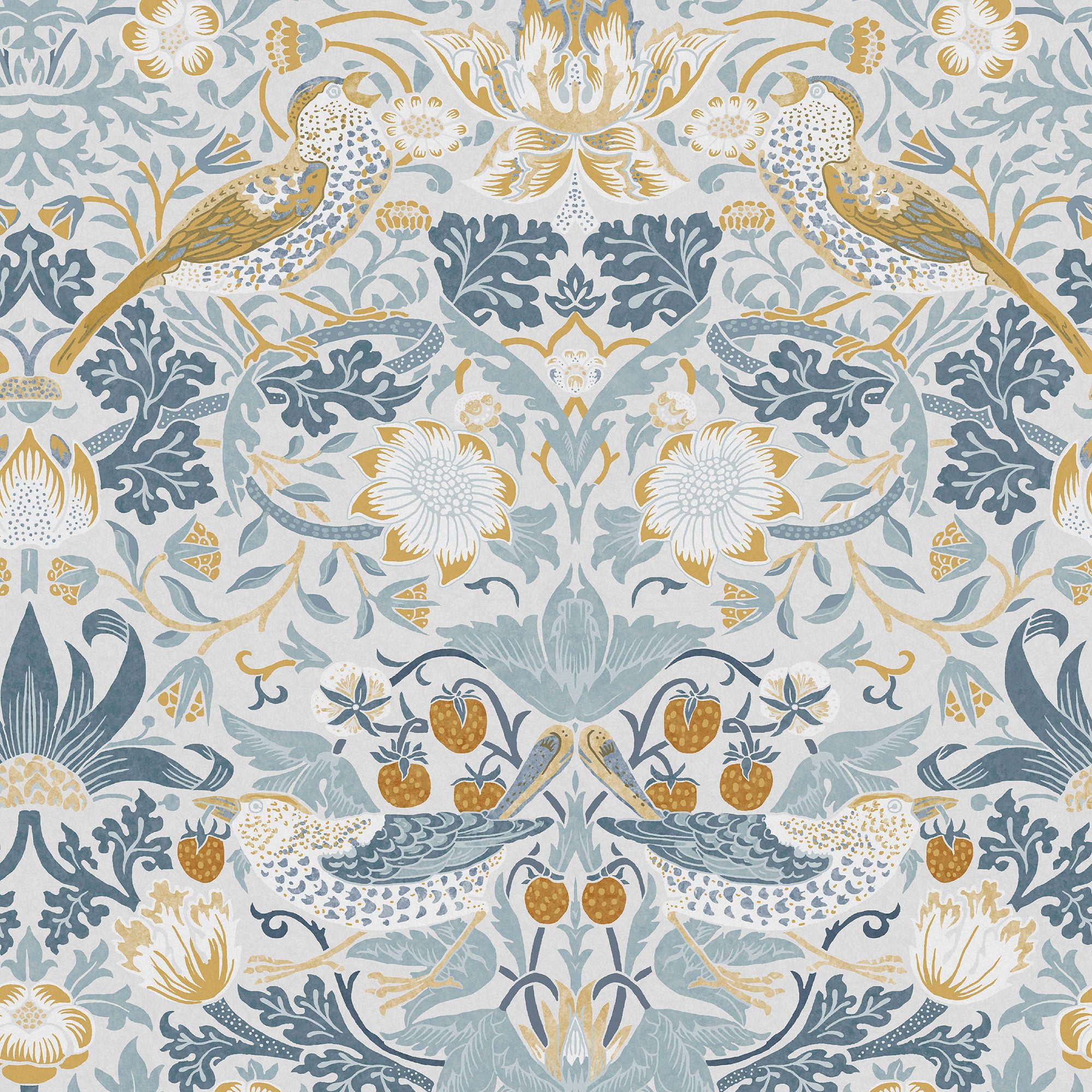 WILLIAM MORRIS AT HOME Vliestapete Strawberry Thief, texturiert, Retro, (1 St), Design Tapeten – Bild 3 von 4
