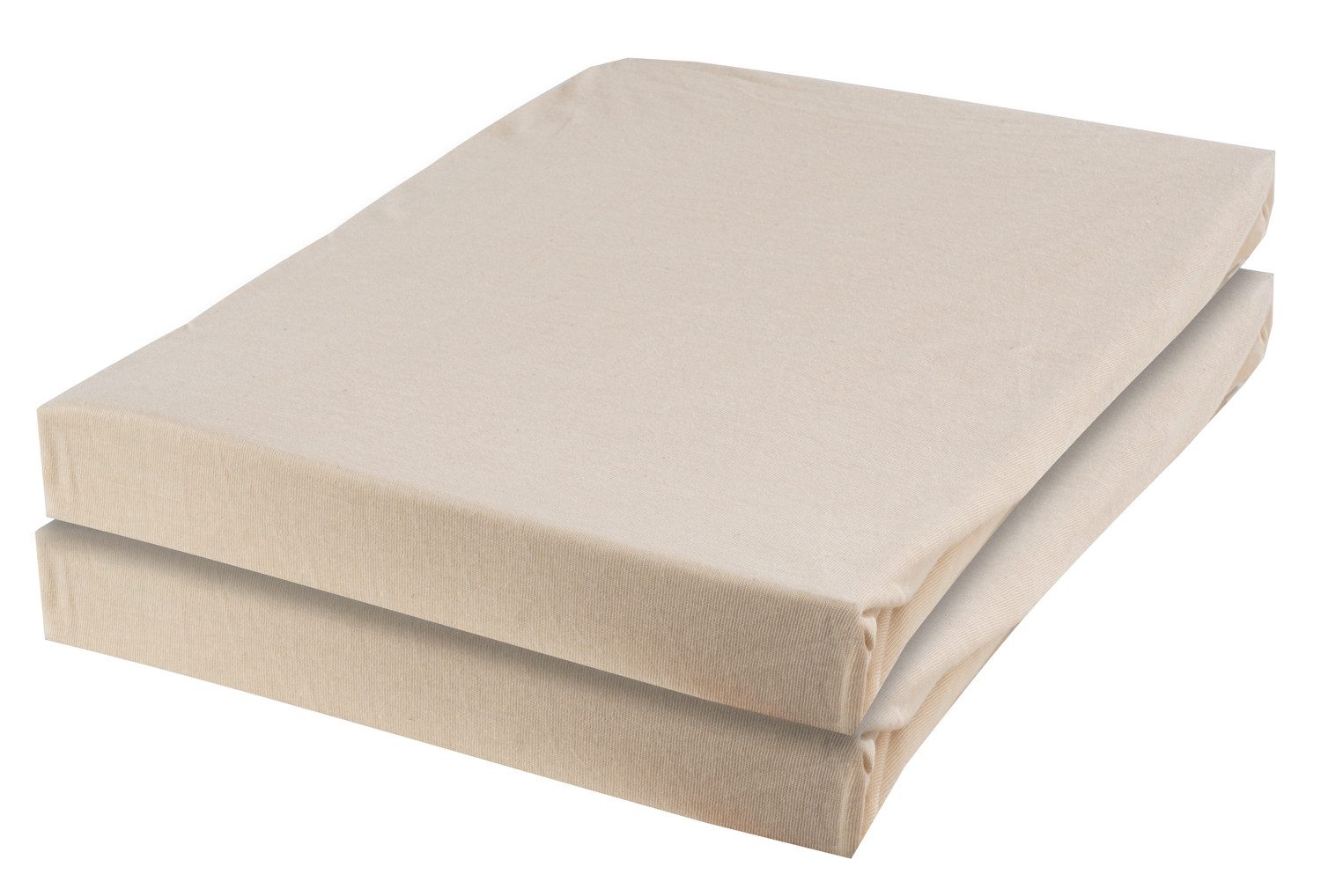 Home4You Bettlaken, 2er Set, Beige, uni, 100 x 200 cm, Baumwolle, Gummizug: günstig online kaufen