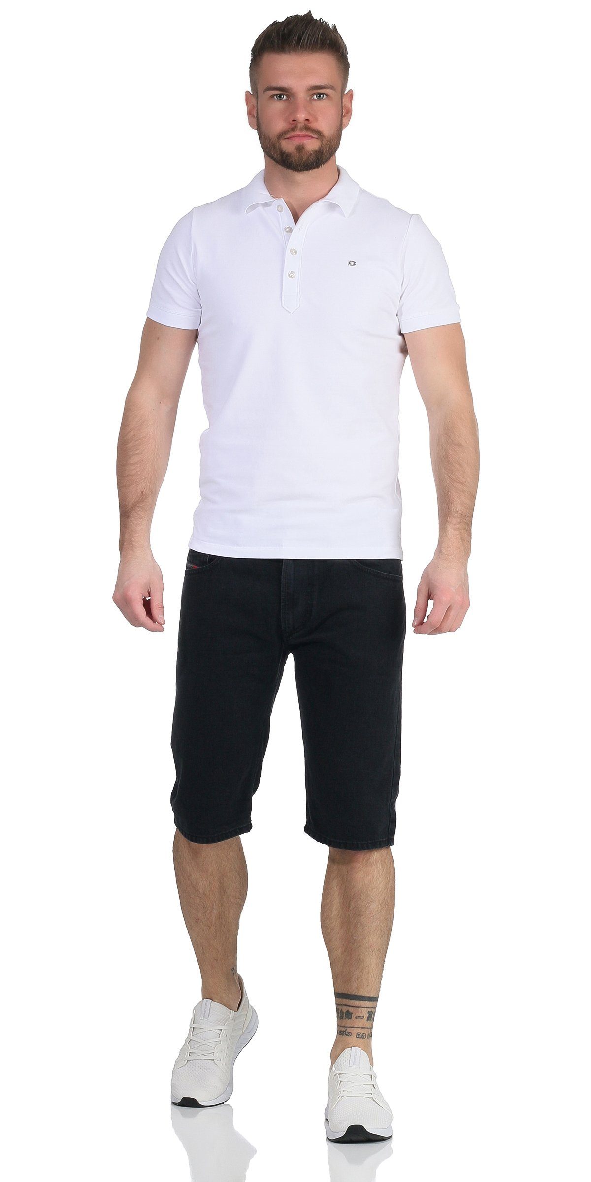 Diesel Jeansshorts dezenter Kroshort Jeans Herren Shorts, Shorts Schwarz Used-Look kurze R98V4 Hose RG48R