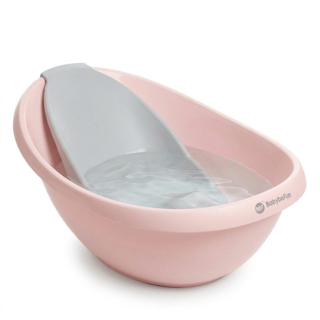 Babybadewanne mit Badewanneneinsatz für Neugeborene, Rutschfeste Babywanne