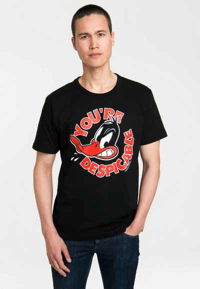 LOGOSHIRT T-Shirt Looney Tunes - Daffy Duck mit Daffy Duck-Frontprint