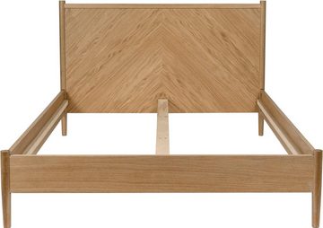 Woodman Massivholzbett Farsta 2, im skandinavischen Design, Holzfurnier aus Eiche